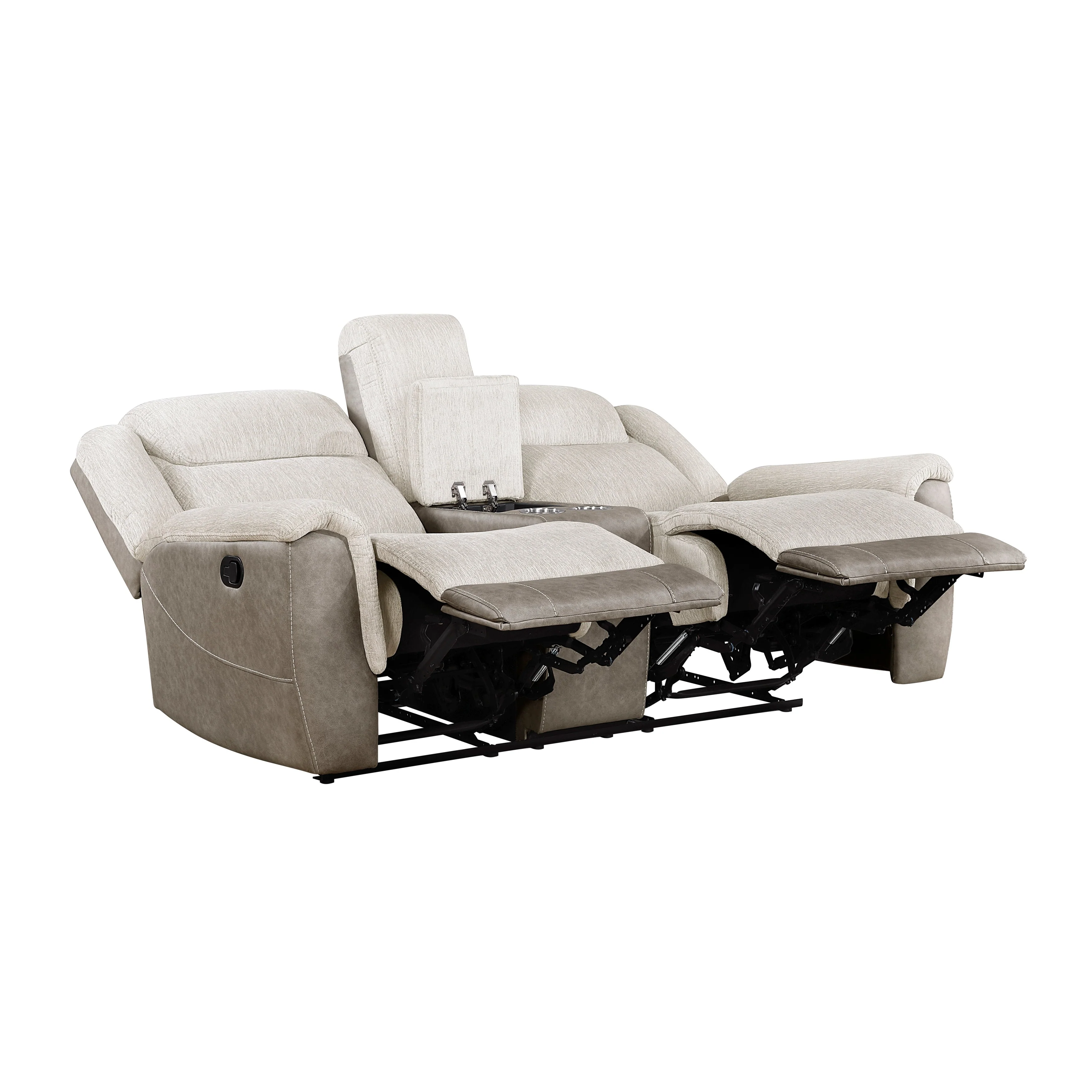 Harriette Beige/Brown Double Reclining Living Room Set - Image 9