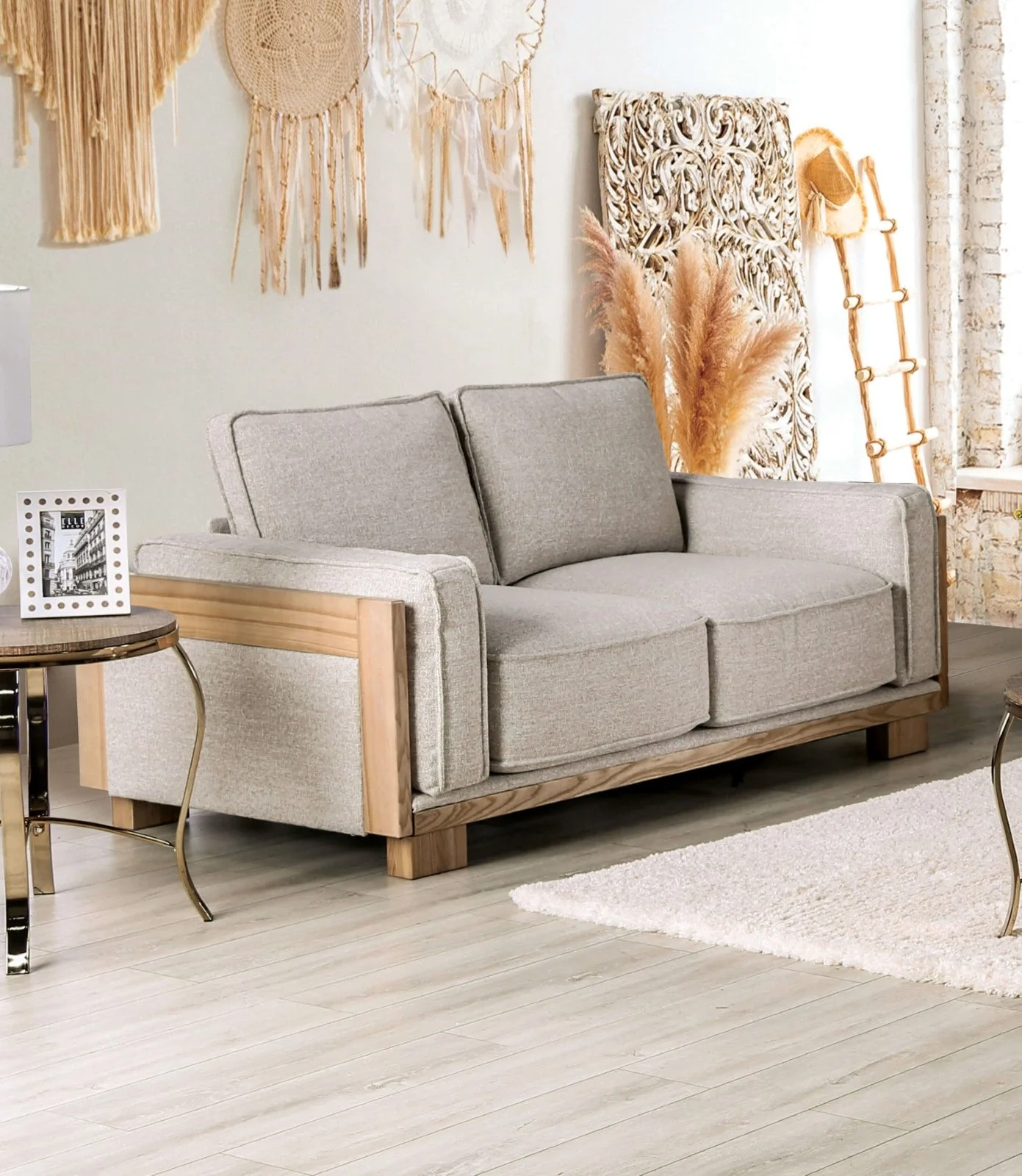 Harstad Light Brown/Natural Sofa & Loveseat - Image 3