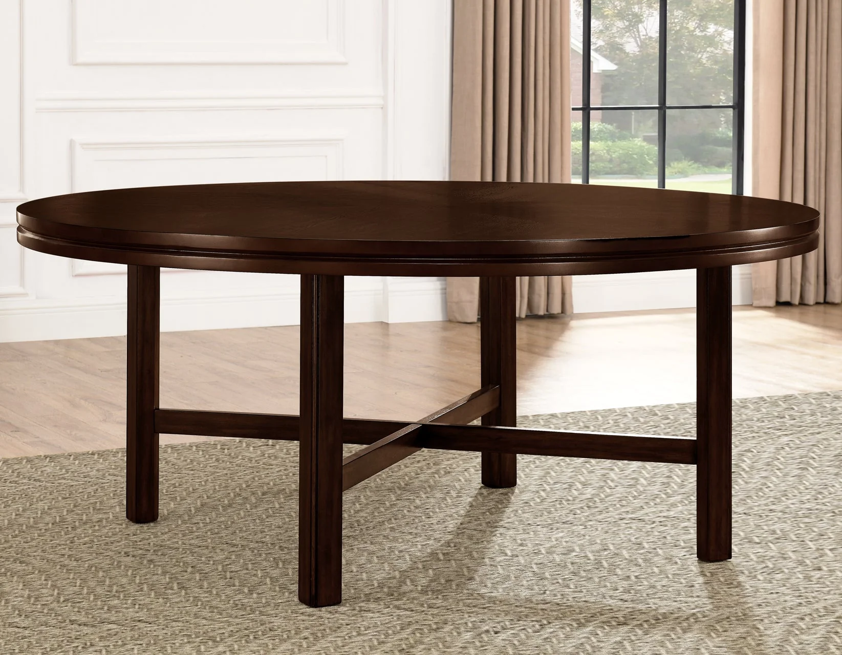 Hartford Espresso/Red Round Dining Room Set with Lazy Susan - Image 7