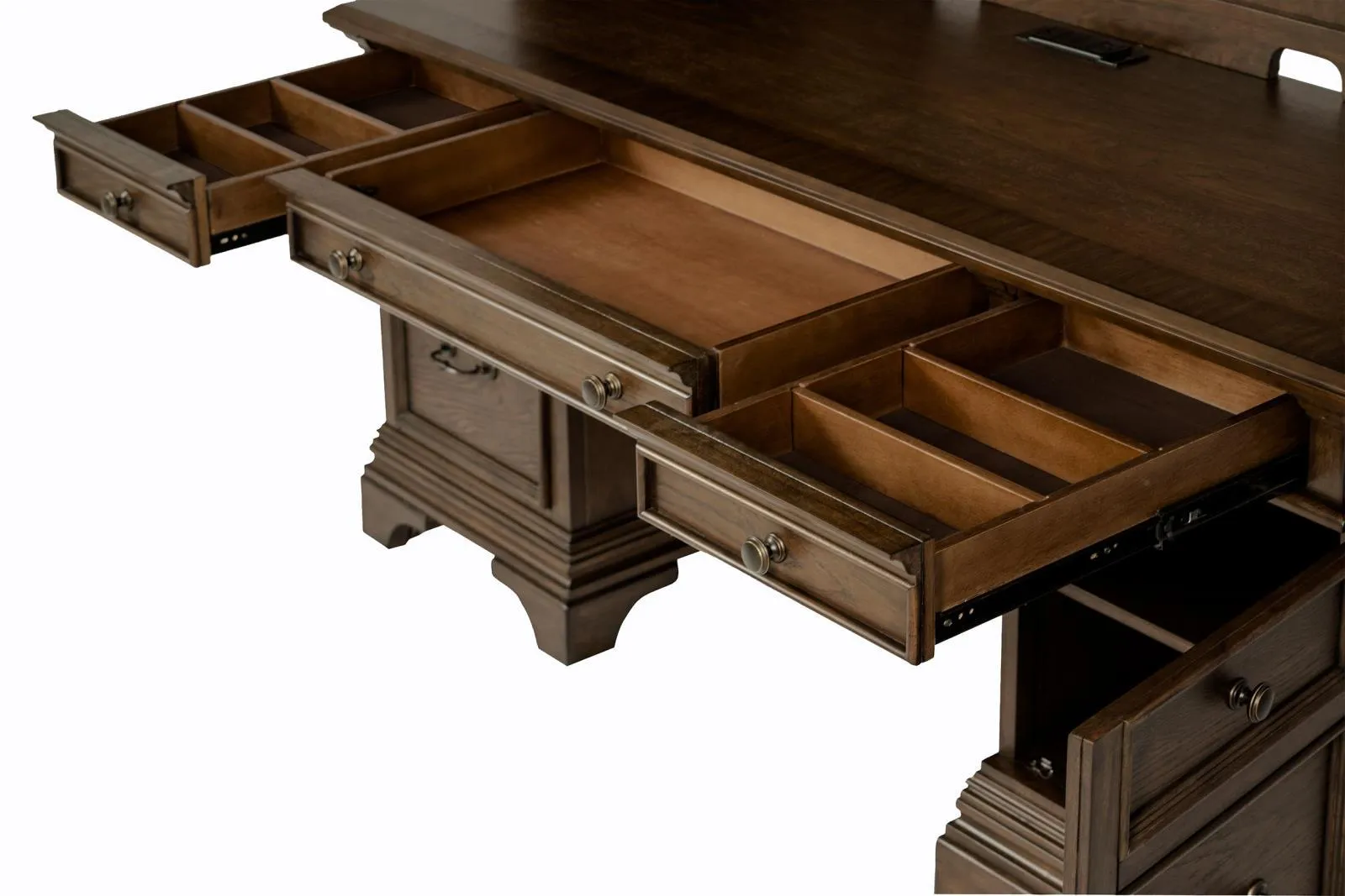 Hartshill Burnished Oak Credenza with Hutch - Image 9