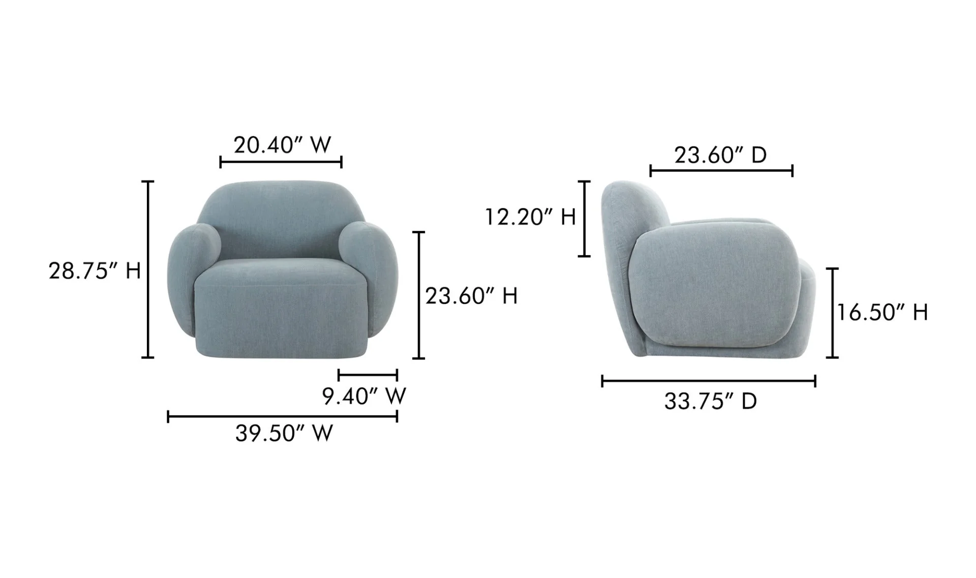 Hazel Lounge Chair Light Blue - Image 8