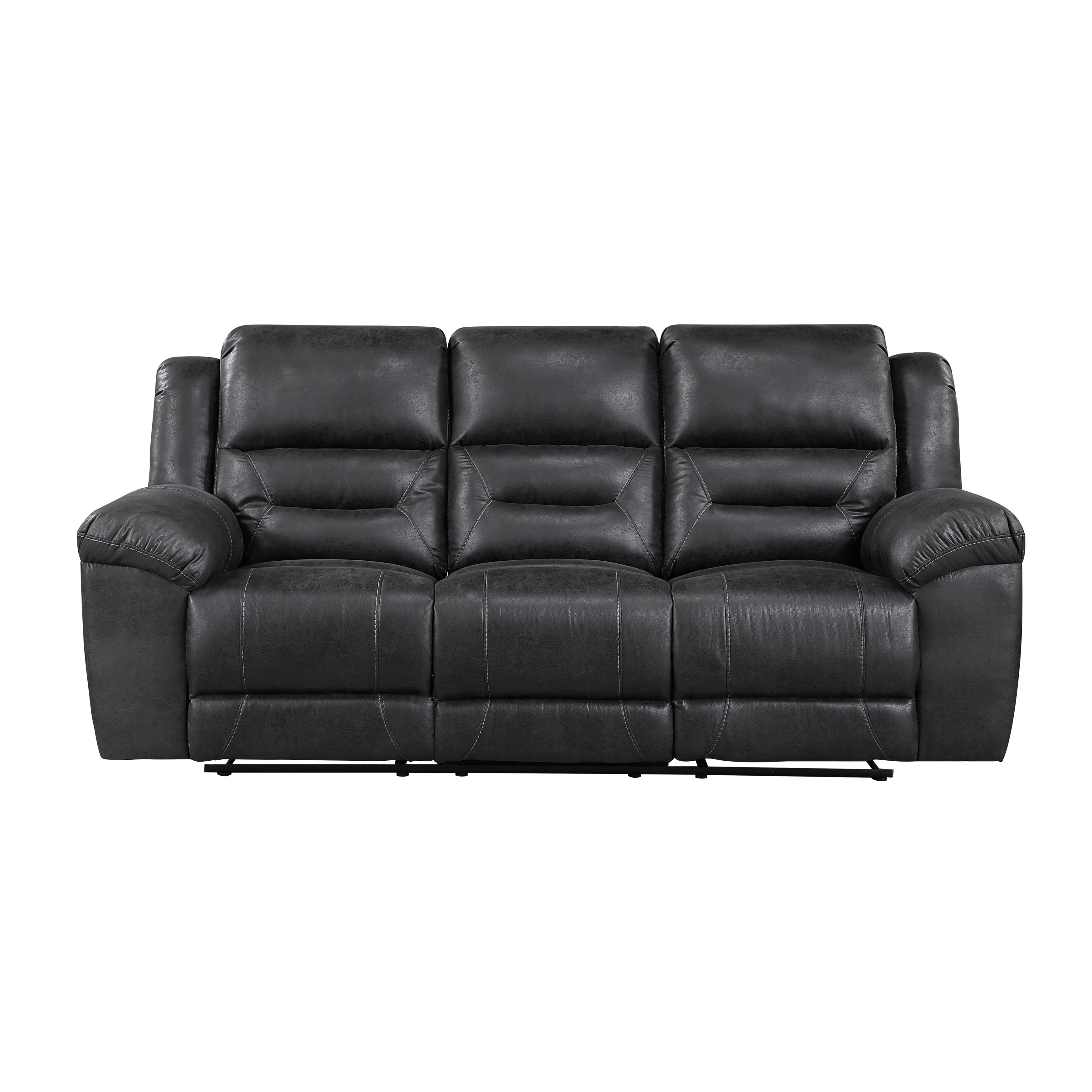 Hazen Black Double Reclining Sofa - Image 9