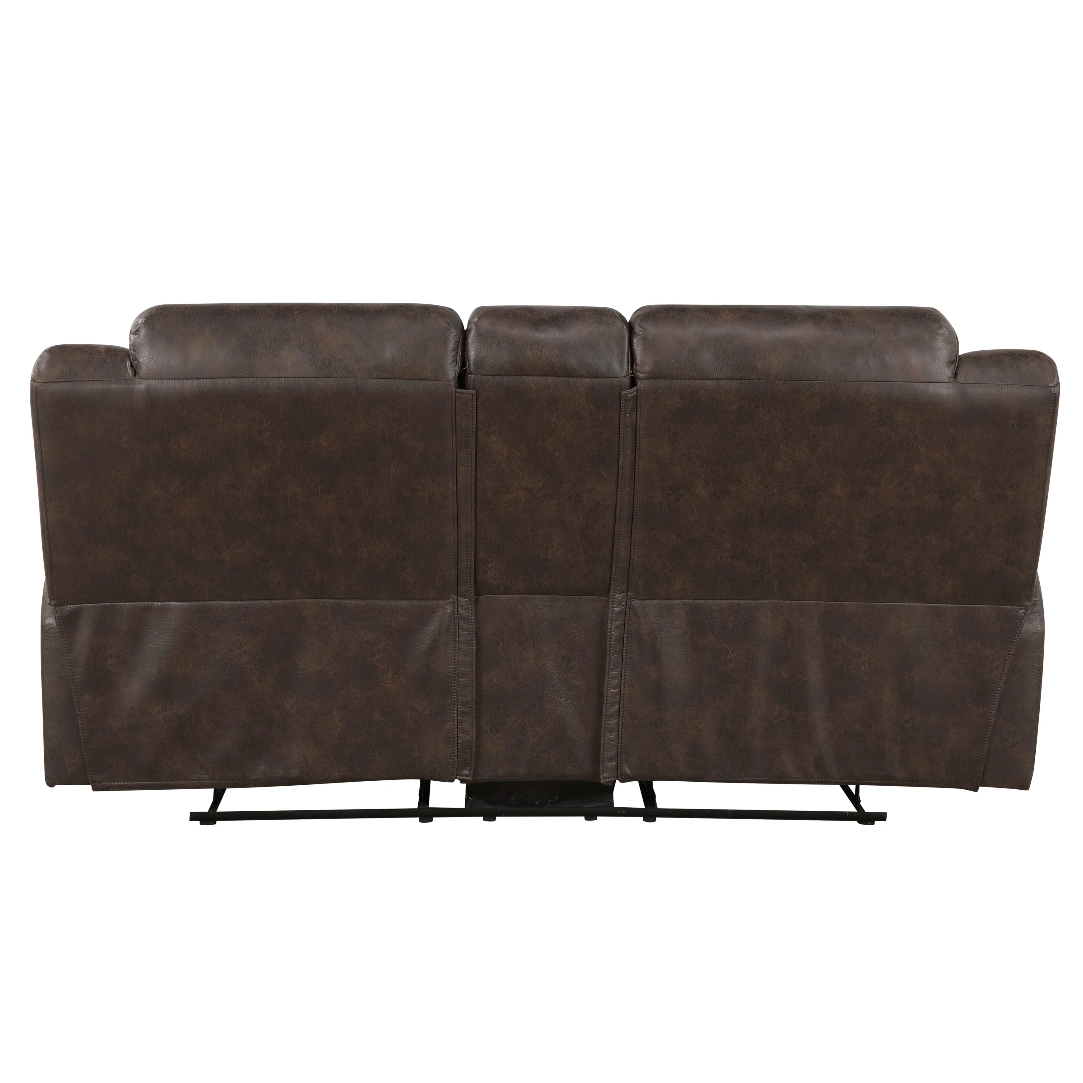 Hazen Dark Brown Double Reclining Loveseat with Center Console - Image 3