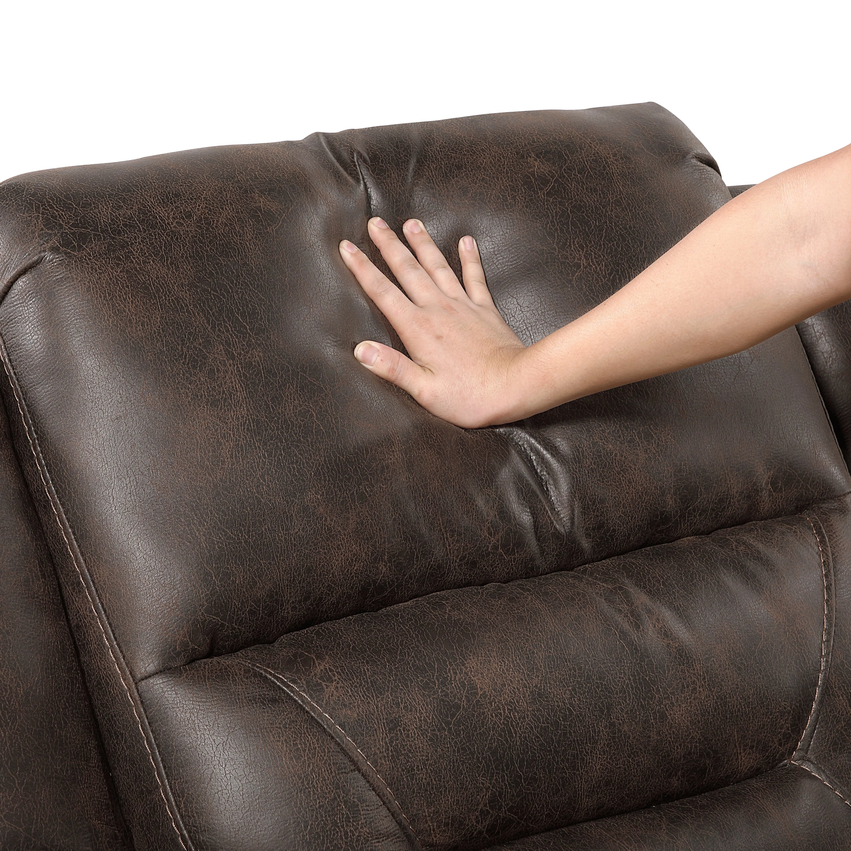 Hazen Dark Brown Double Reclining Loveseat with Center Console - Image 6