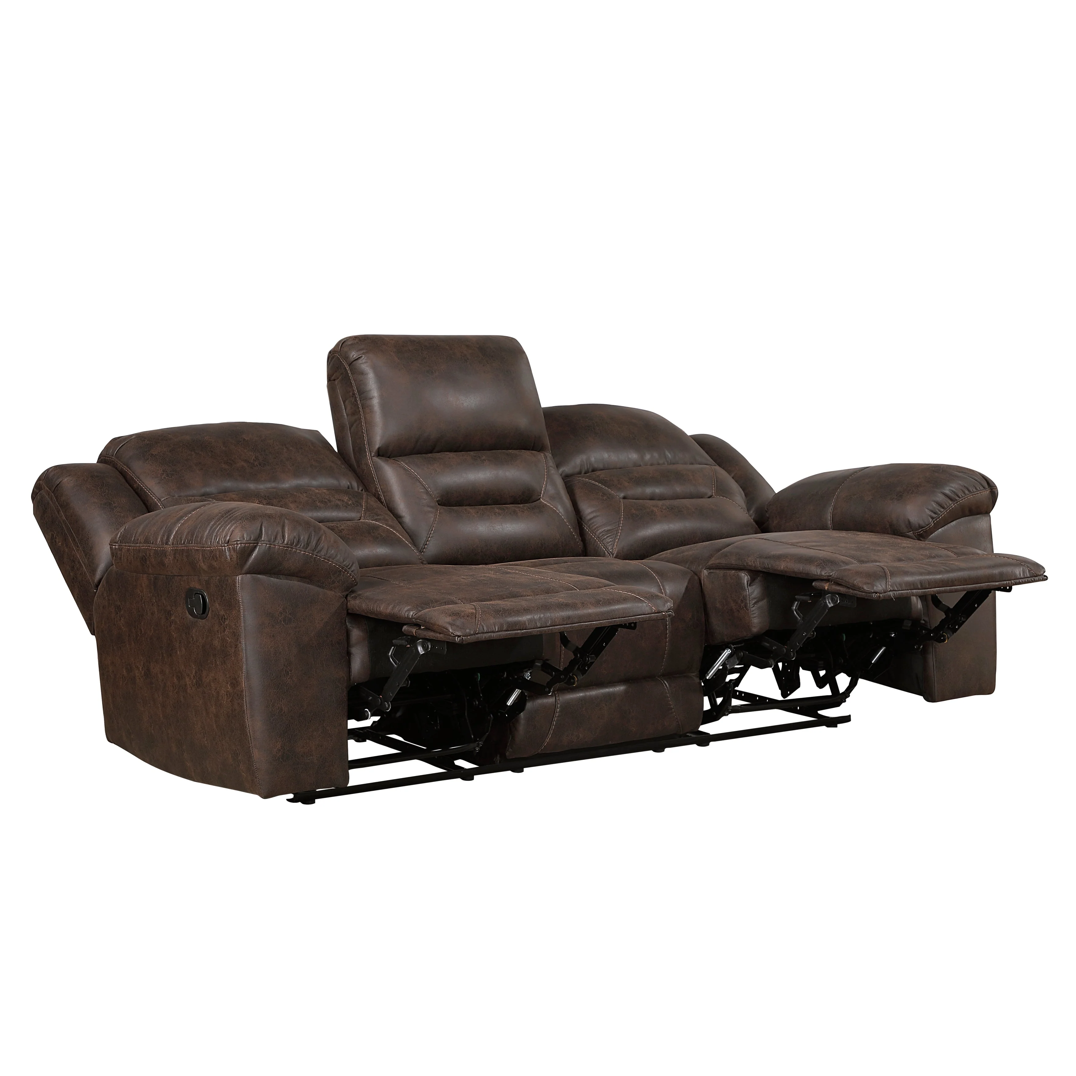 Hazen Dark Brown Double Reclining Sofa - Image 4