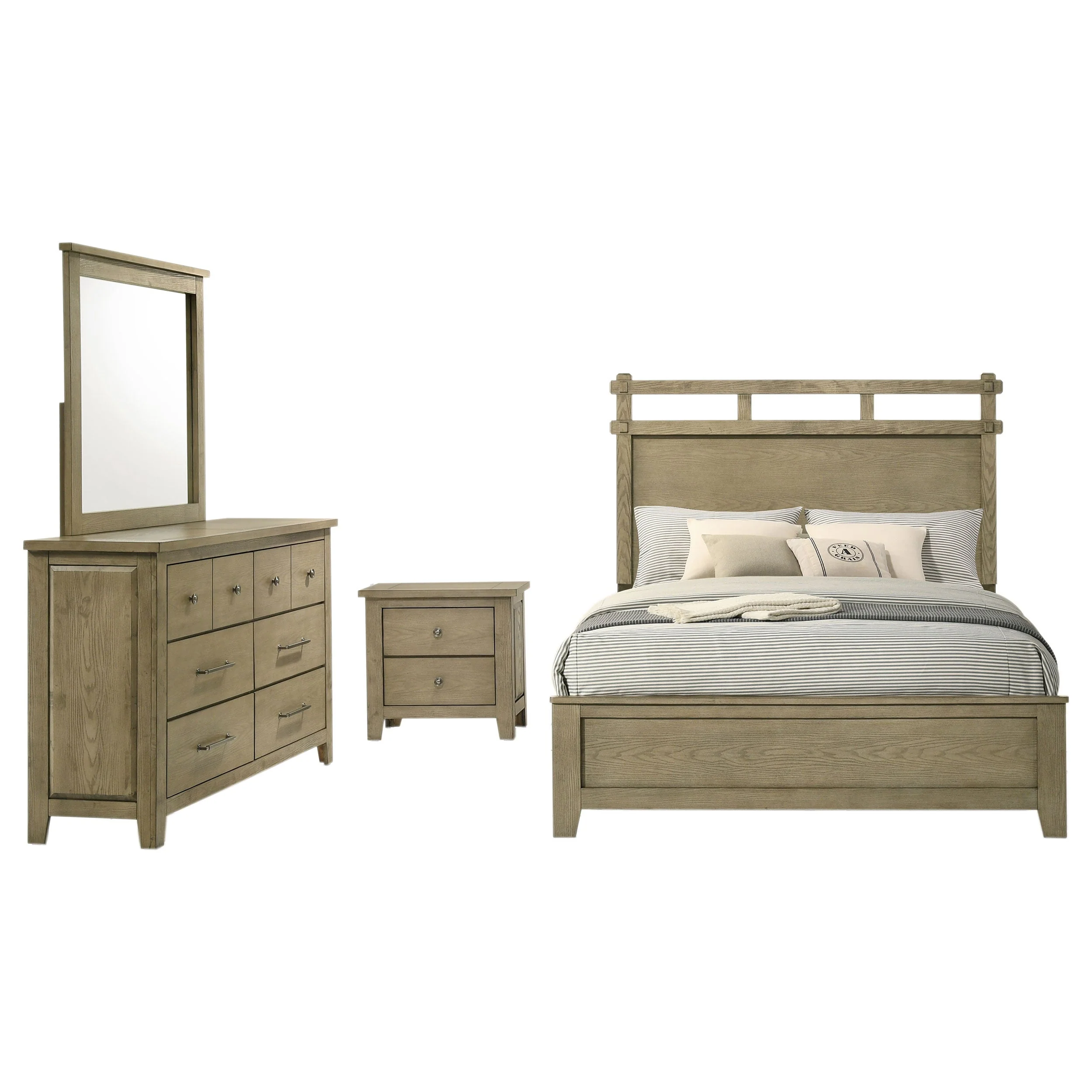 Hazlewood Vineyard Oak 4-piece Queen Bedroom Set - Image 2
