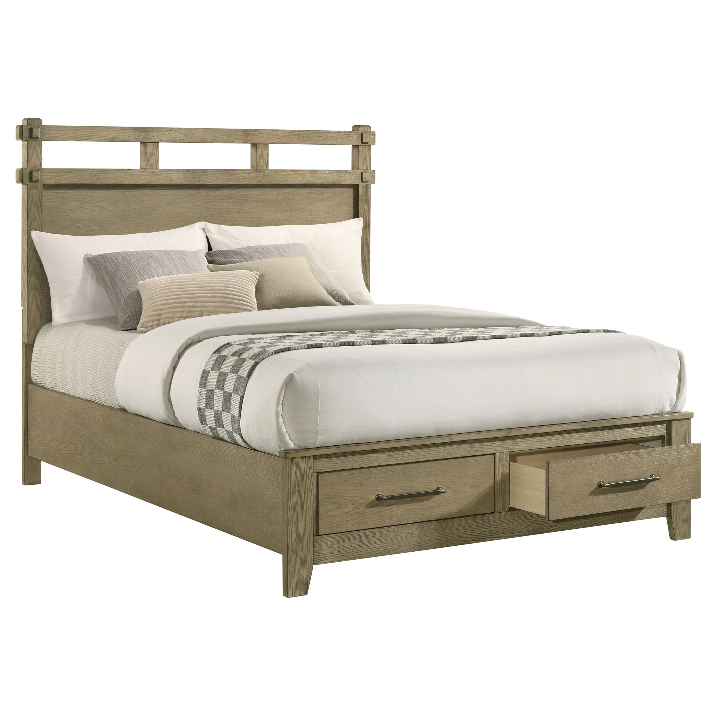 Hazlewood Vineyard Oak 59-inch Queen Panel Storage Bed - Image 3