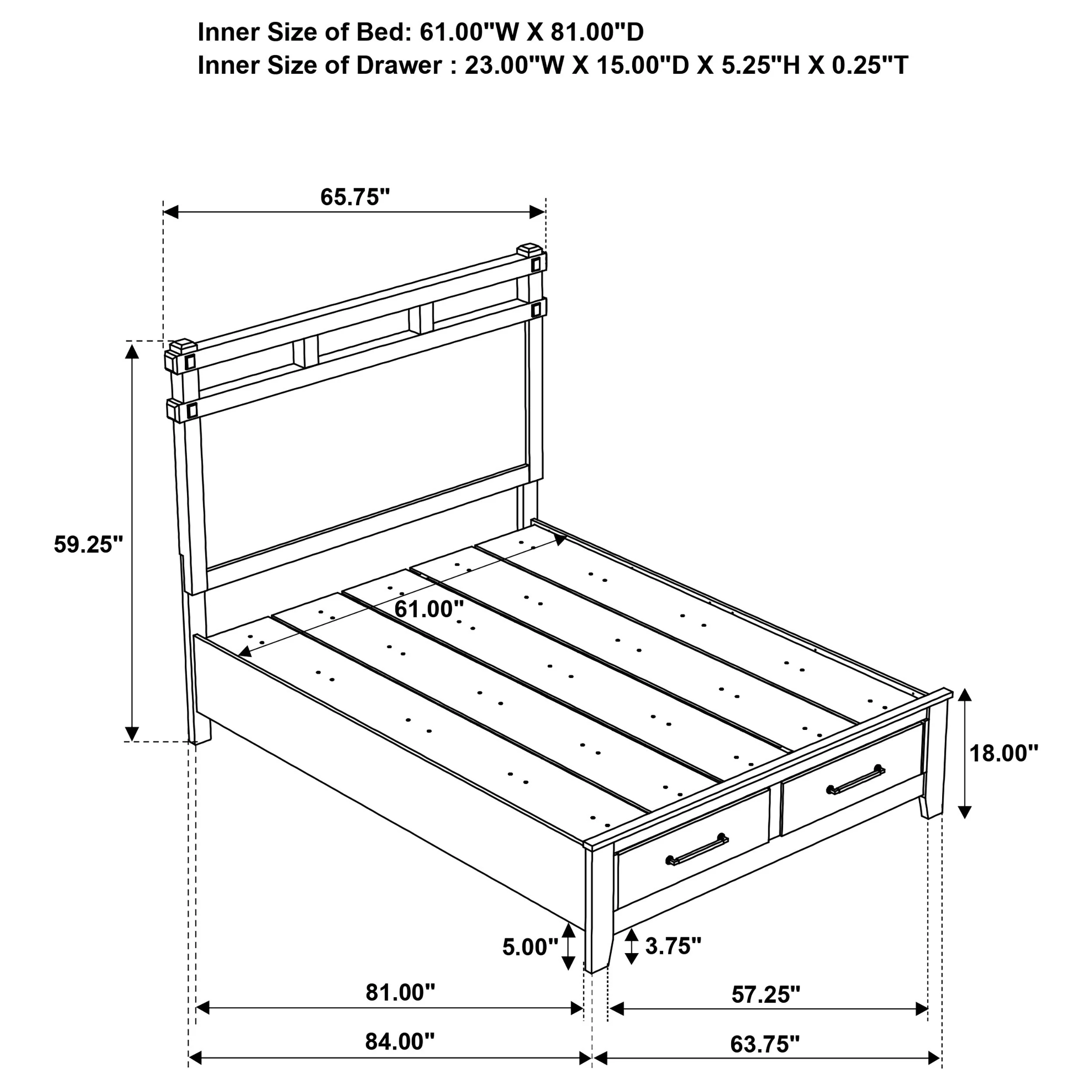 Hazlewood Vineyard Oak 59-inch Queen Panel Storage Bed - Image 9