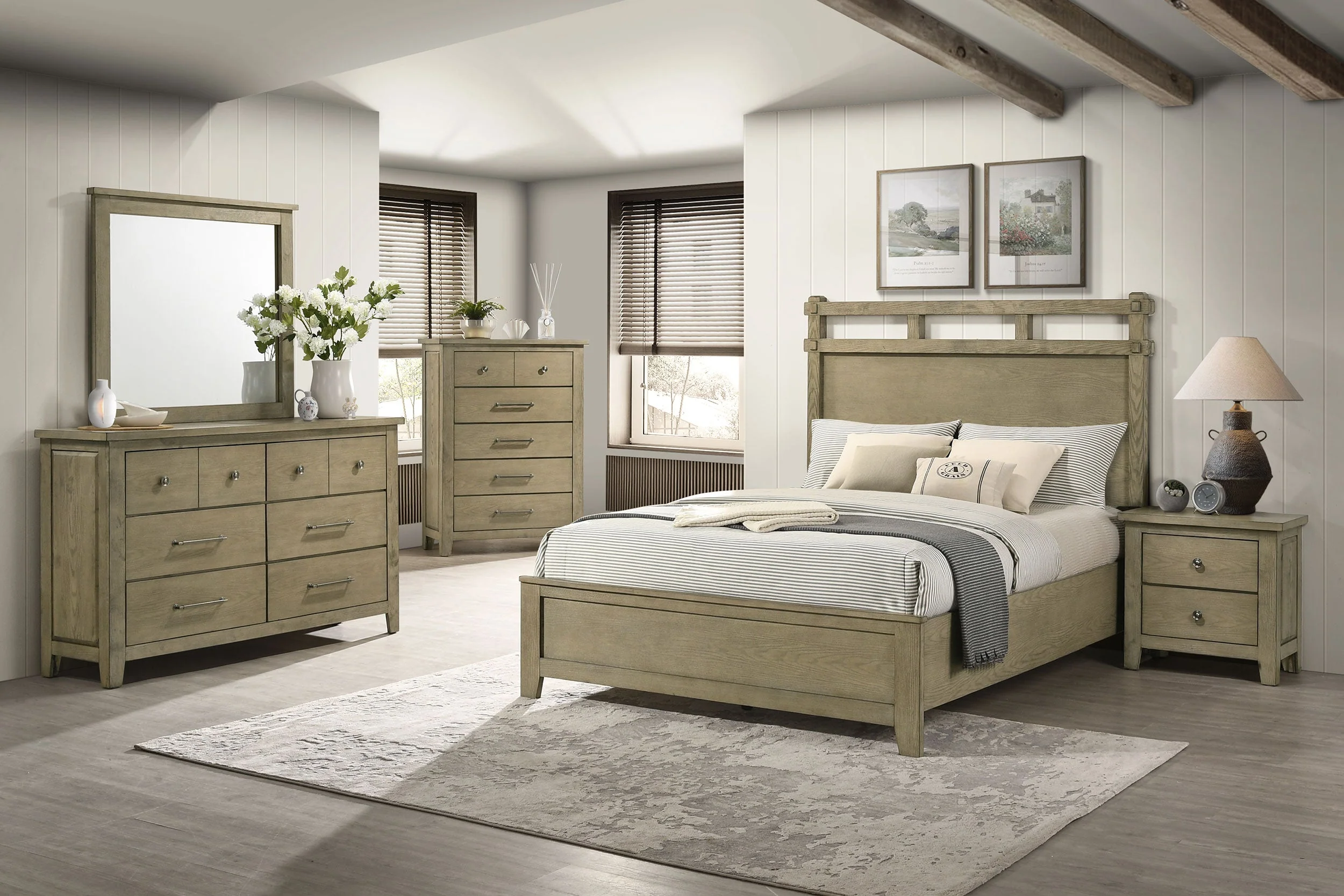 Hazlewood Vineyard Oak 6-drawer Bedroom Dresser Cabinet - Image 14