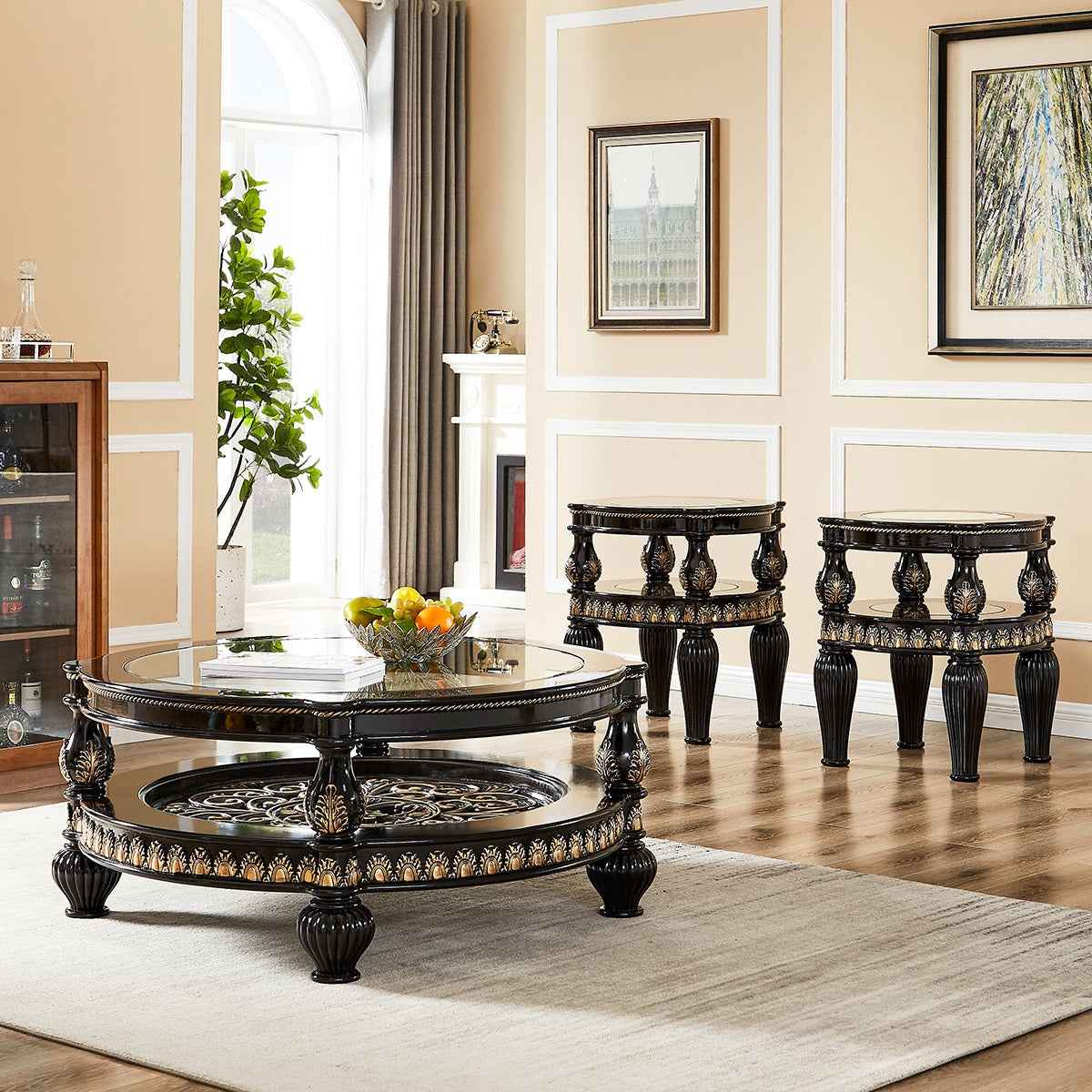 HD-1208 Black Enamel Coffee Table - Image 2