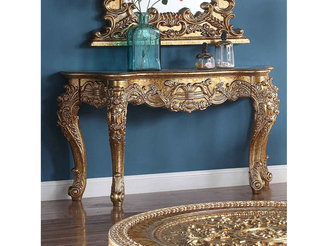 HD-328G Metallic Gold Console Table
