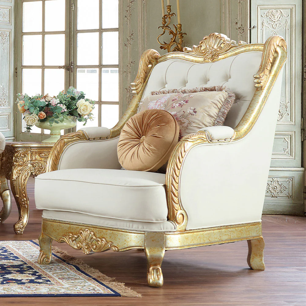 HD-93630 Metallic Antique Gold Chair