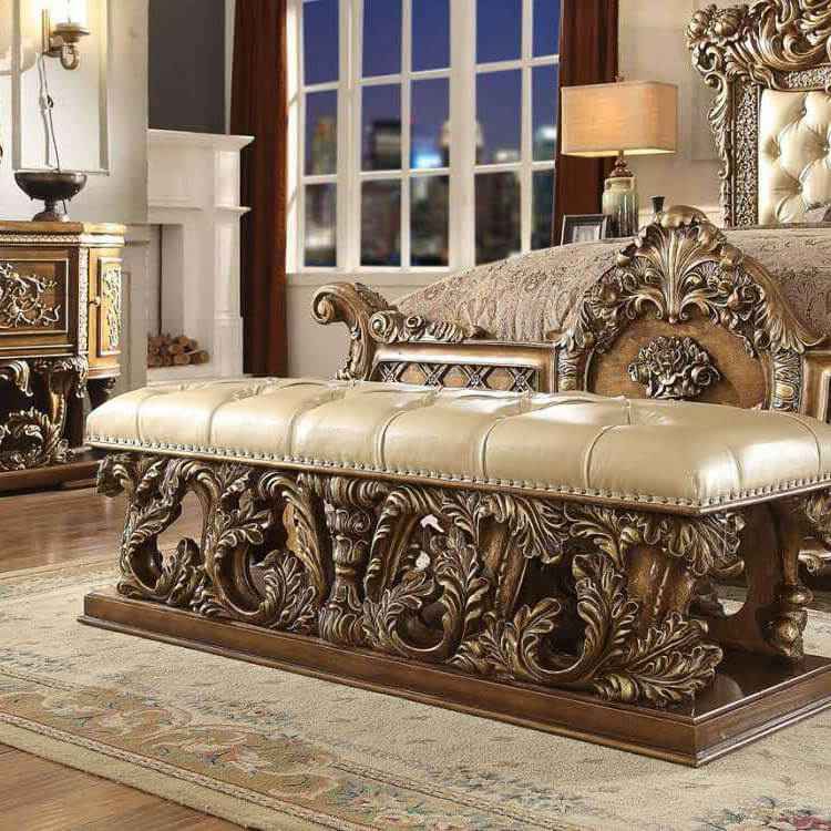 HD-BEN8018 Antique Gold/Perfect Brown Bench