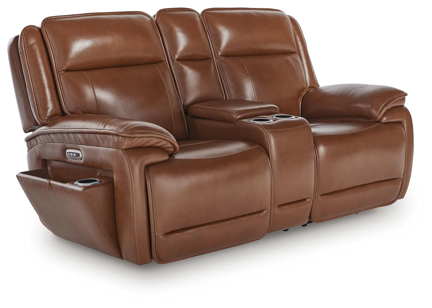Healy Pier Chocolate Power Reclining Loveseat - Image 2