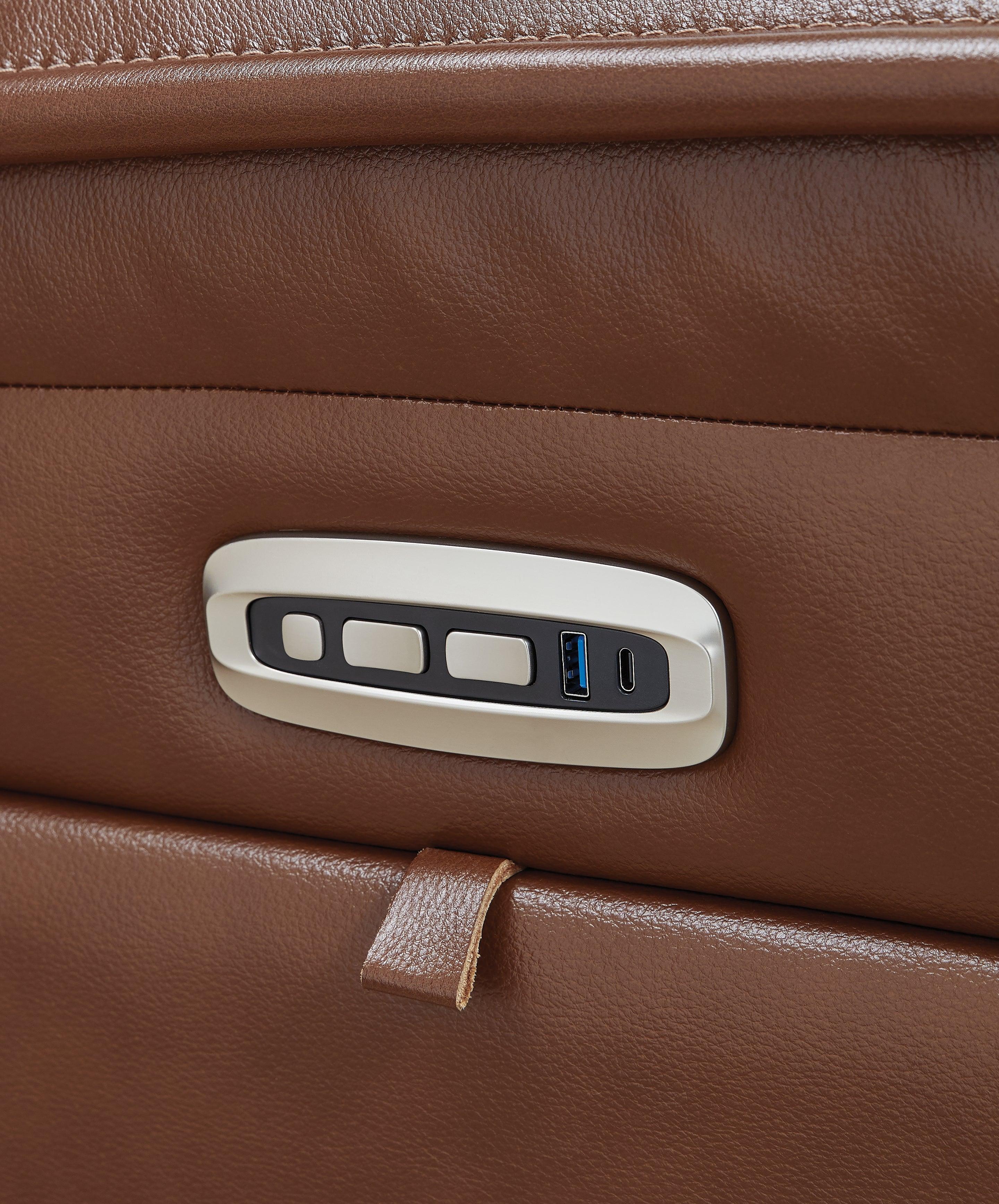 Healy Pier Chocolate Power Reclining Sofa and Loveseat - Image 7