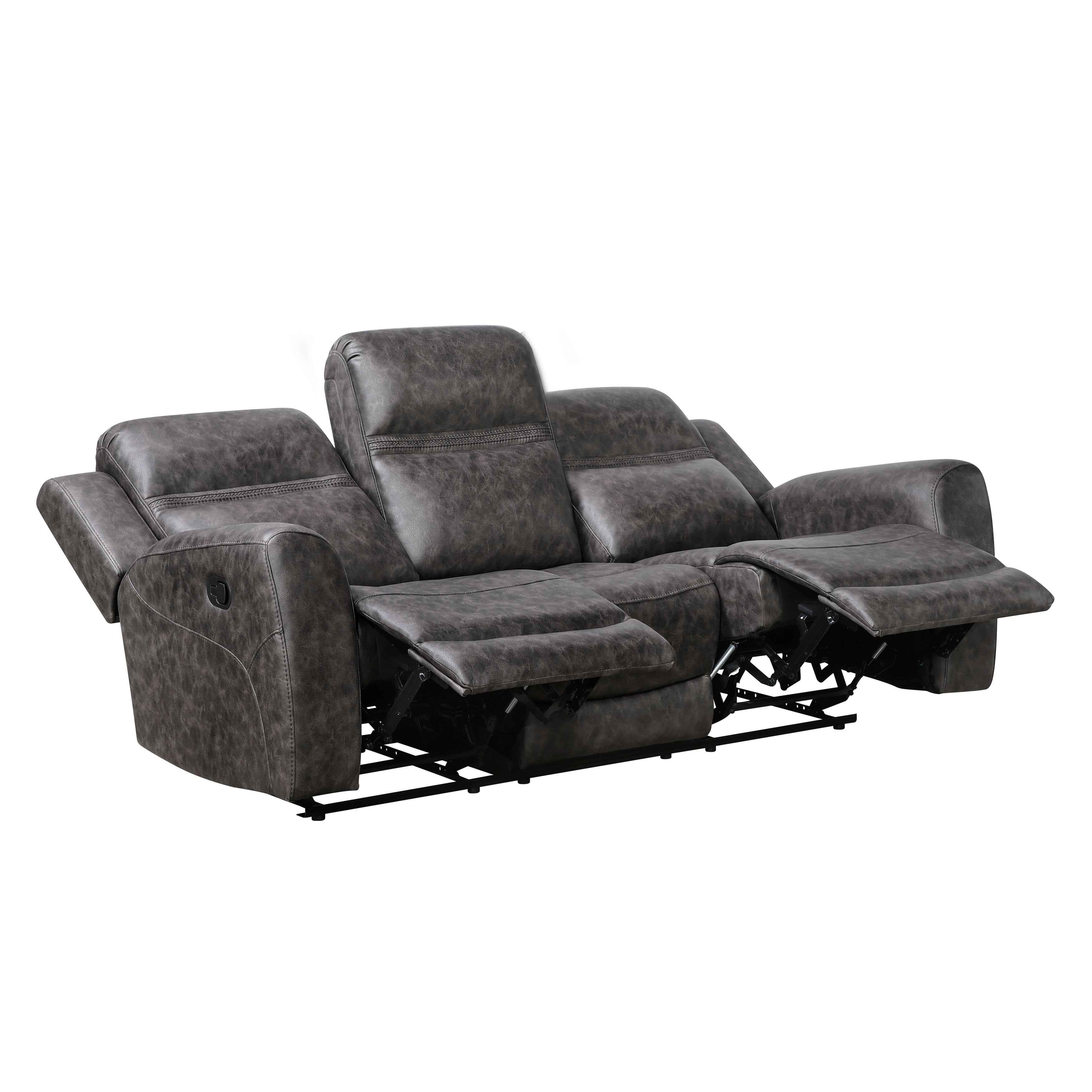 Hearth Charcoal Double Reclining Sofa - Image 4