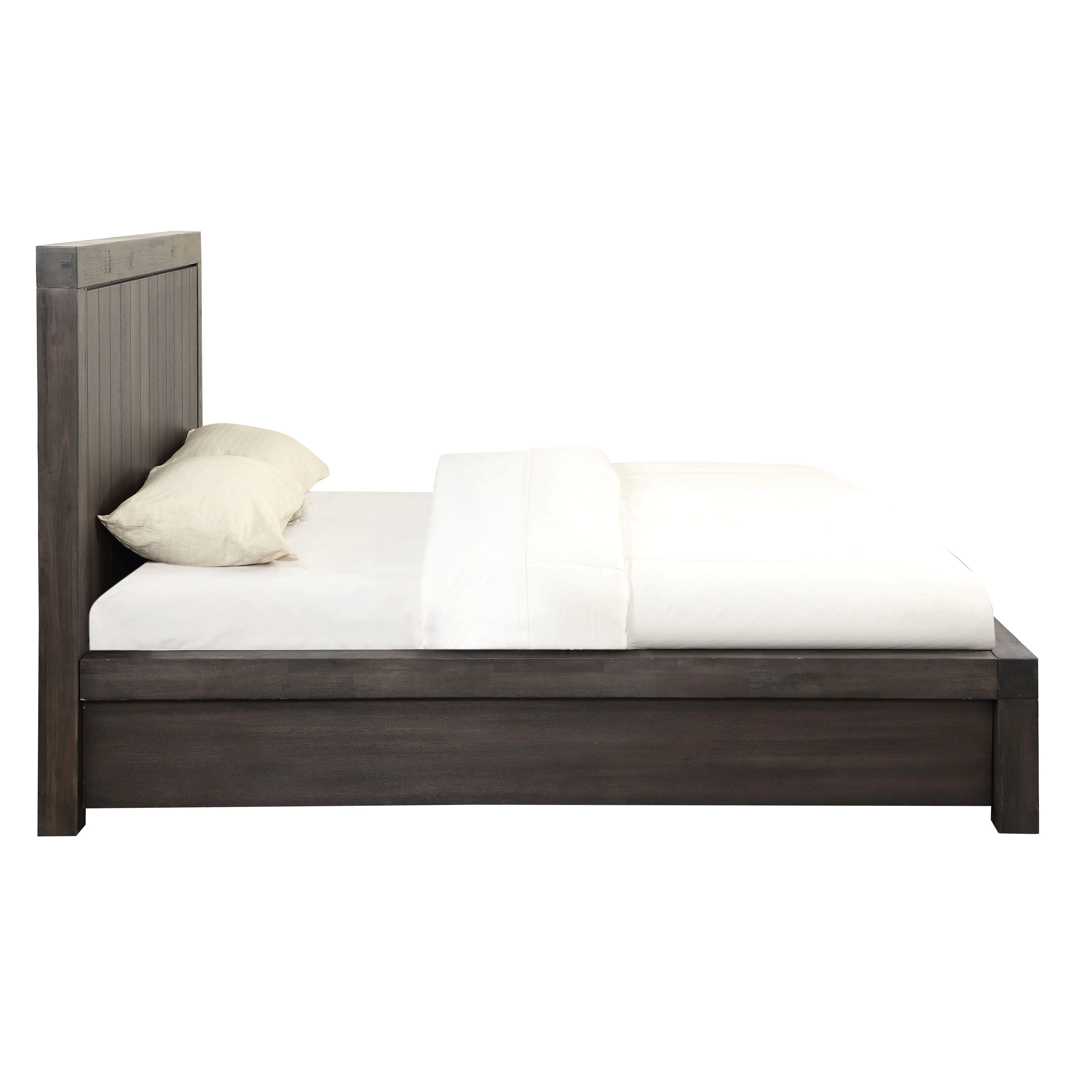Heath Two Drawer Wood Full Storage Bed in Basalt Grey - Image 4