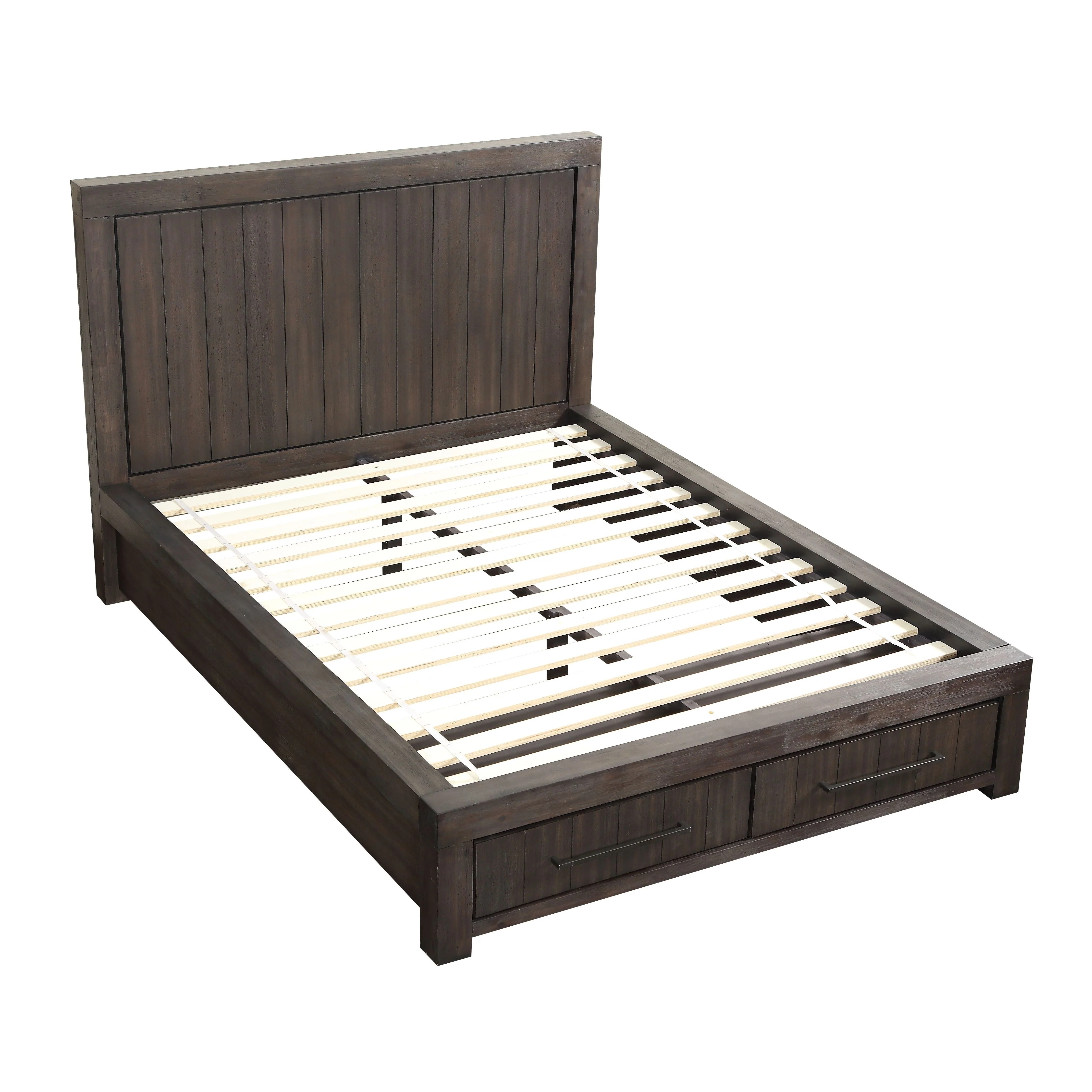 Heath Two Drawer Wood Queen Storage Bed in Basalt Grey - Image 5
