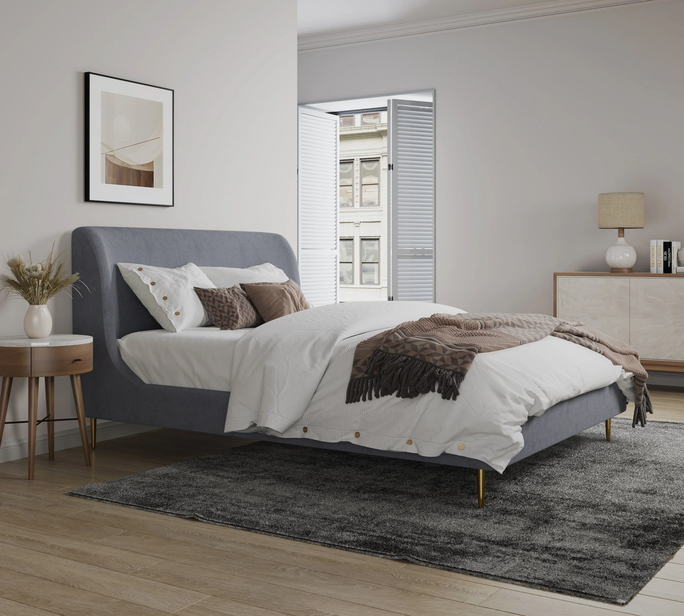 Heather Queen Bed in Grey - Image 2