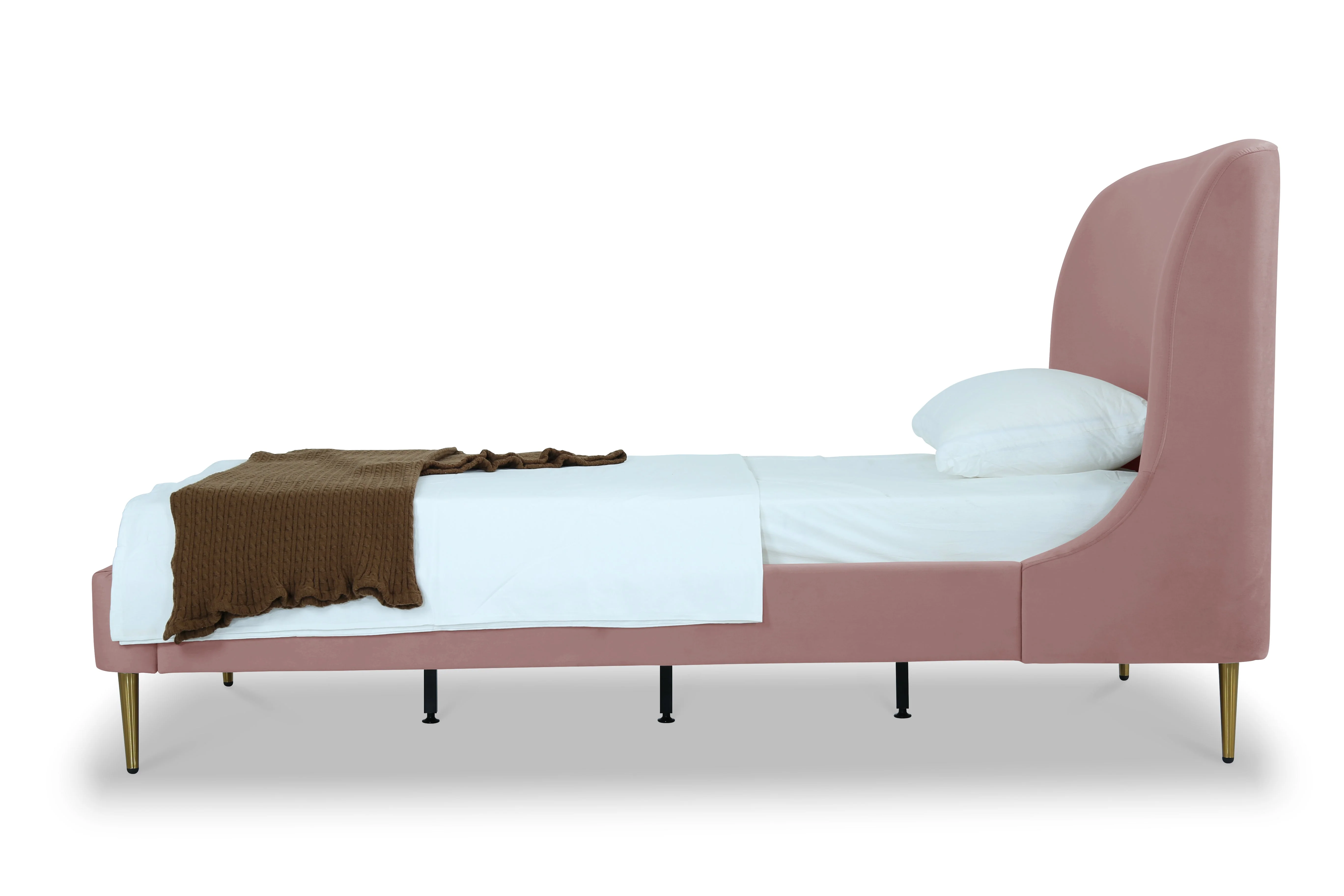 Heather Twin Bed in Blush with Gold Legs - Image 5