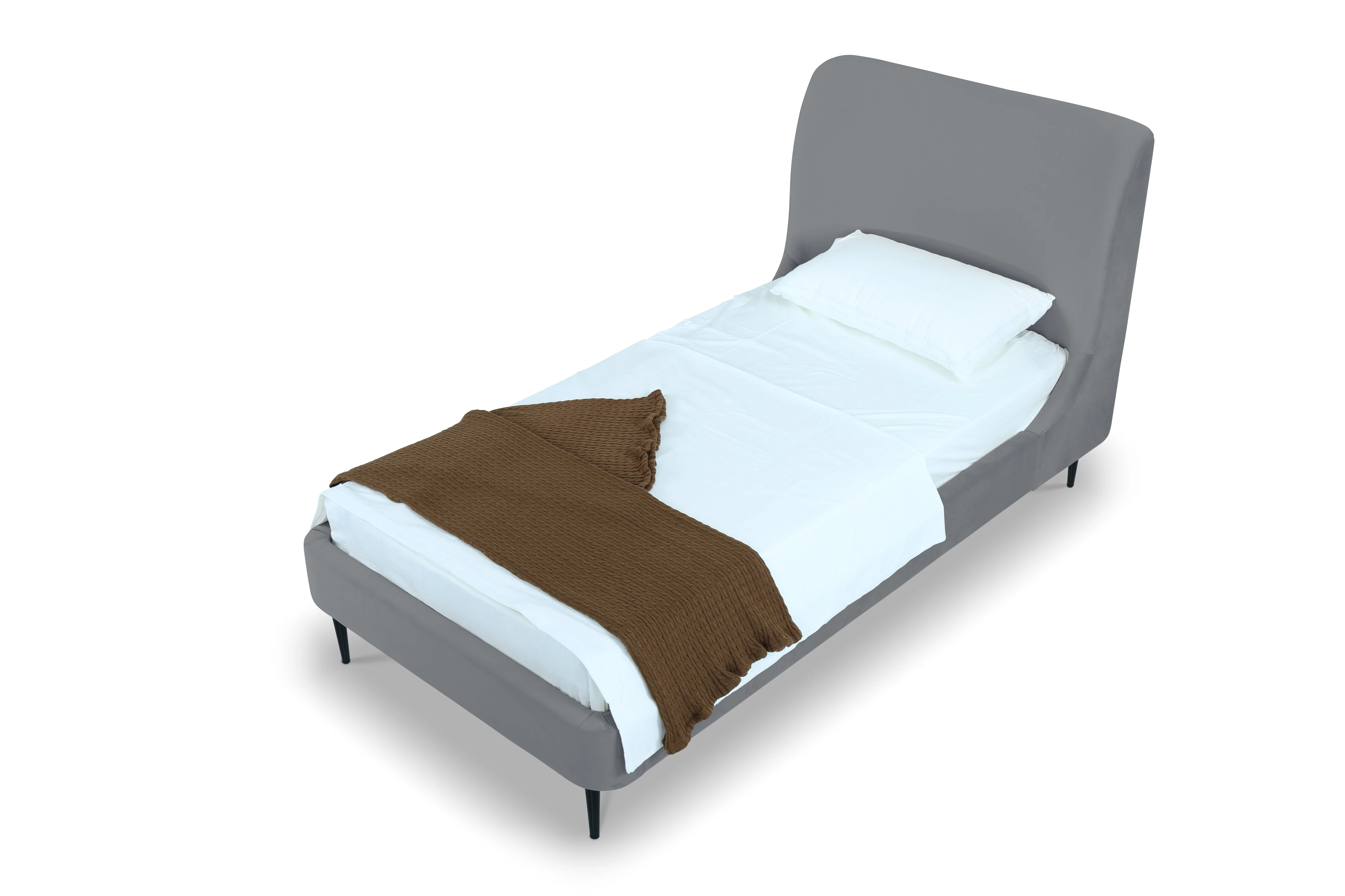 Heather Twin Bed in Grey with Black Legs - Image 9