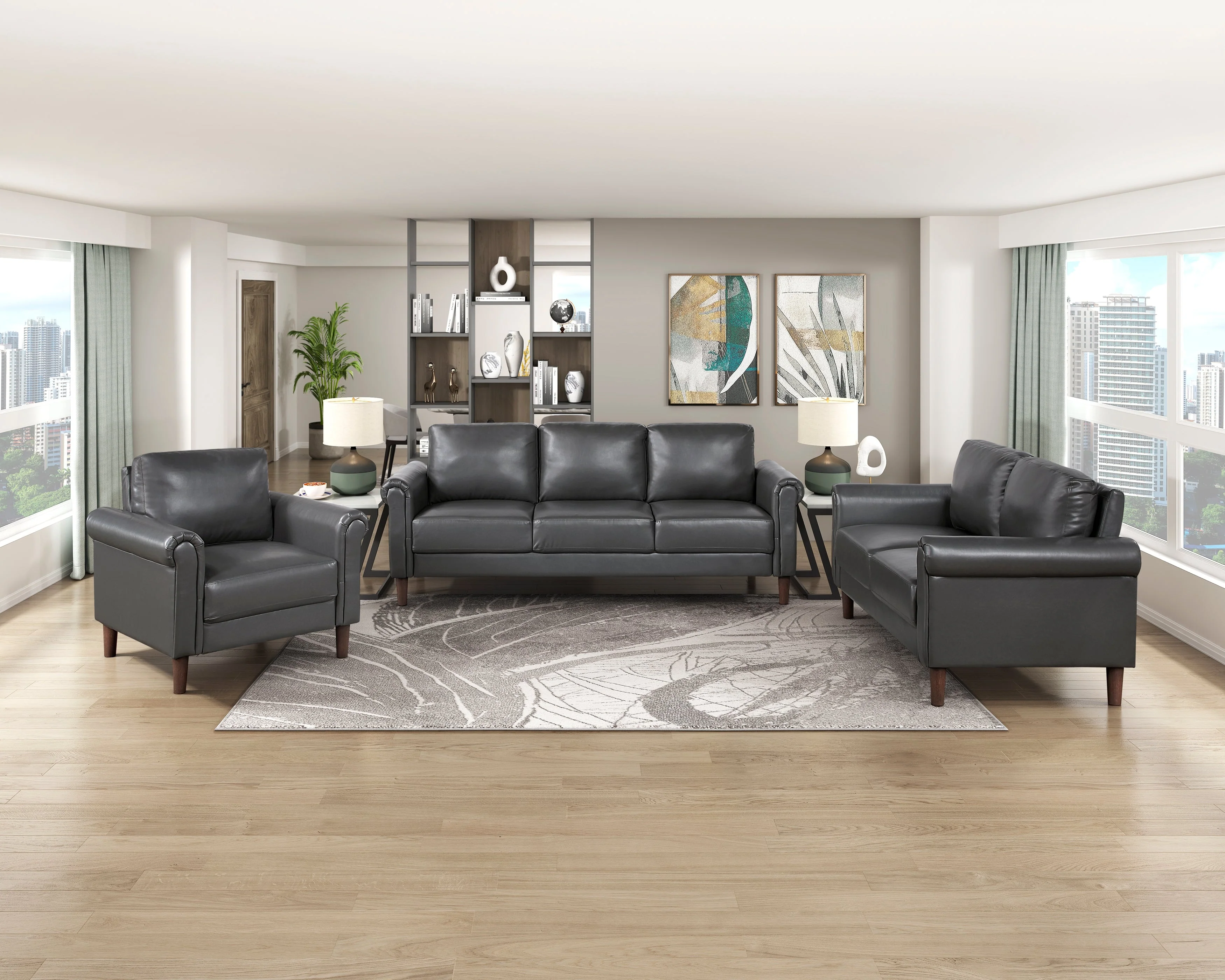 Hector Dark Gray Loveseat - Image 9