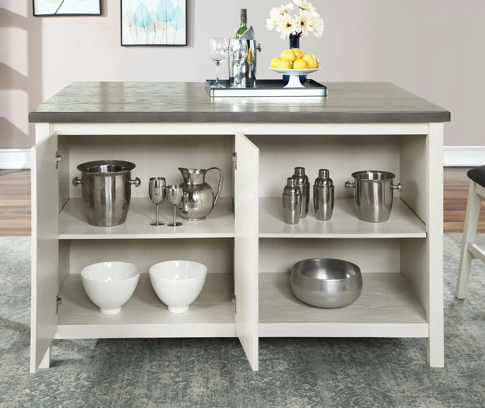 Heidelberg Off-White/Dark Gray Counter Ht. Table