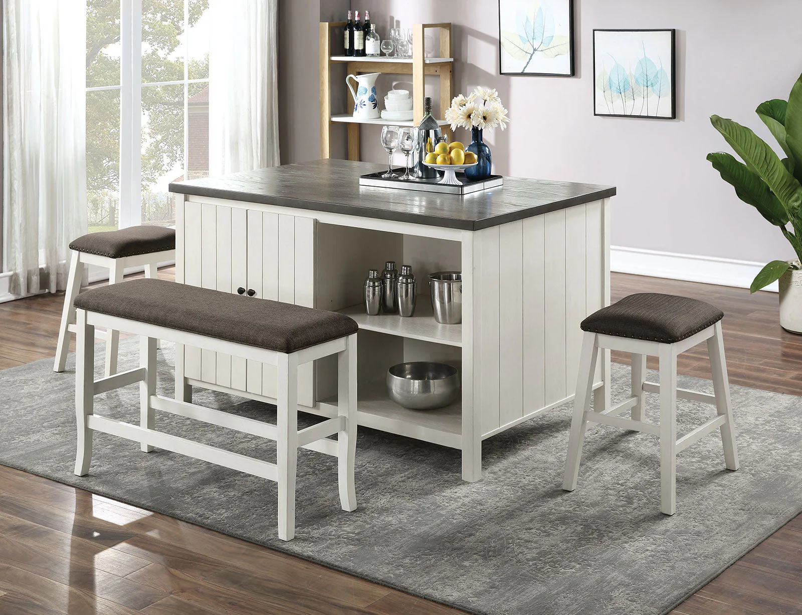 Heidelberg Off-White/Dark Gray Counter Ht. Table - Image 4