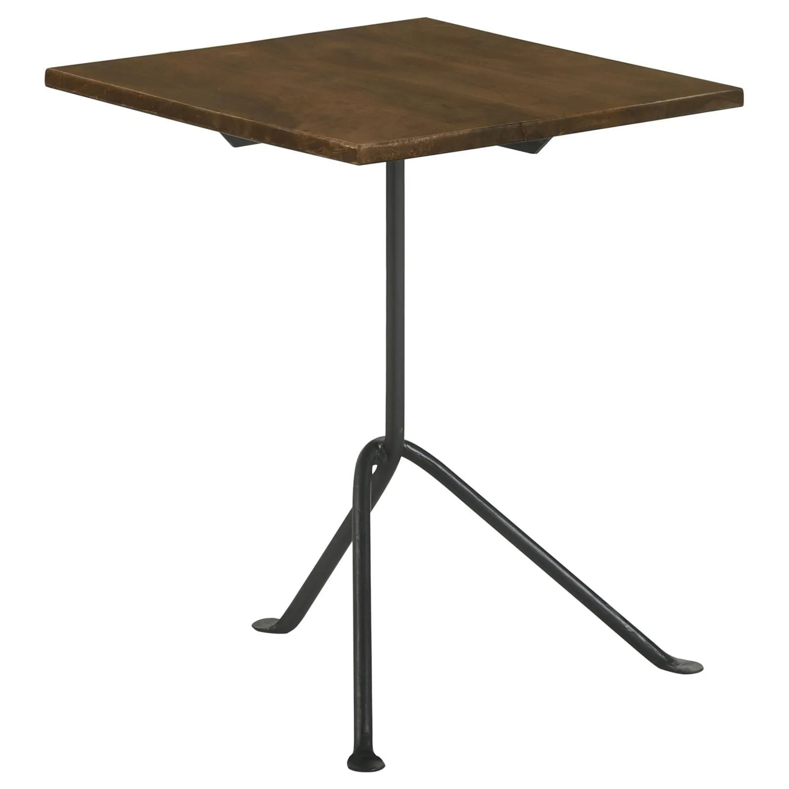 Heitor Dark Brown/Gunmetal Square Accent Table with Tripod Legs - Image 2