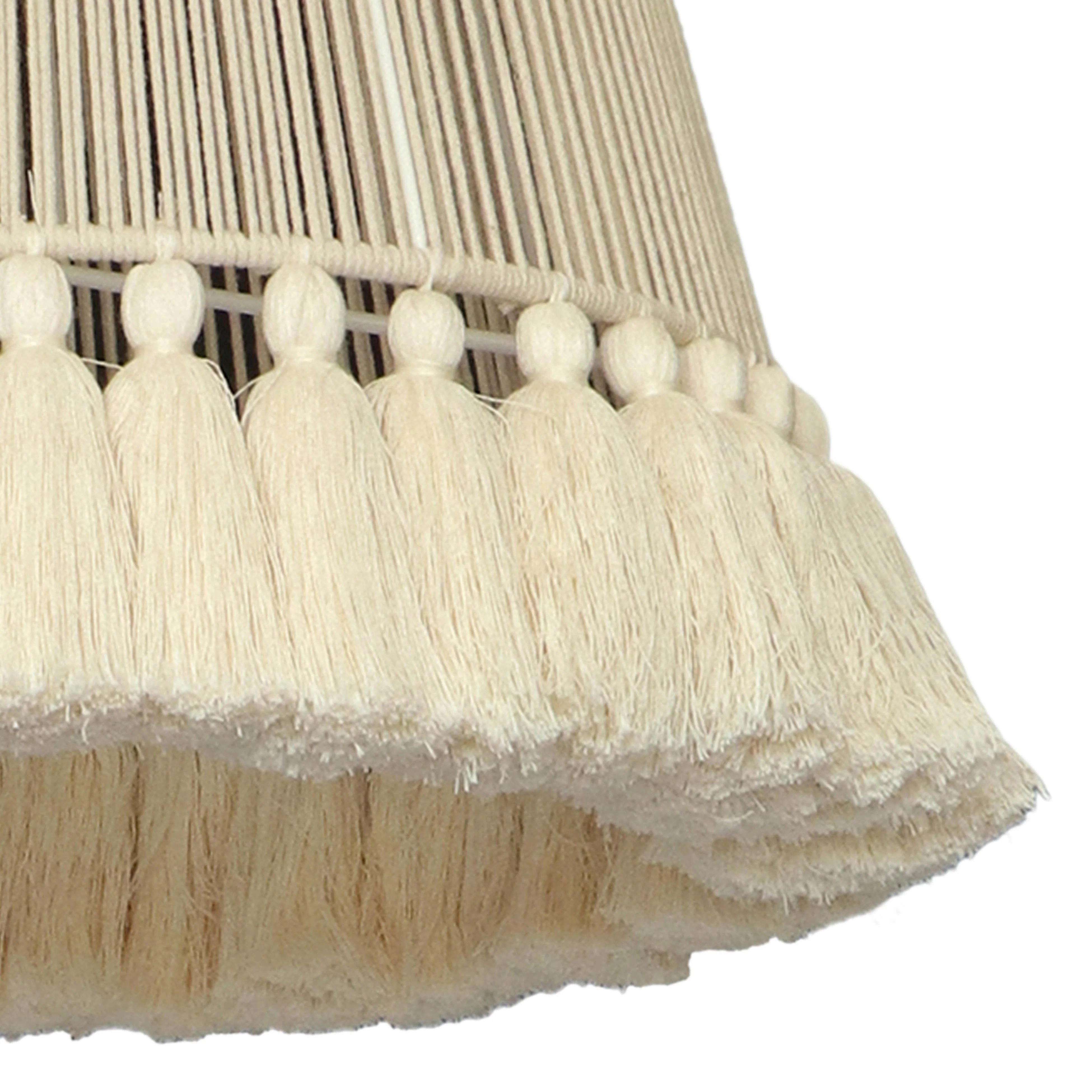 Helen White Cotton Tasseled Pendant Lamp - Image 11