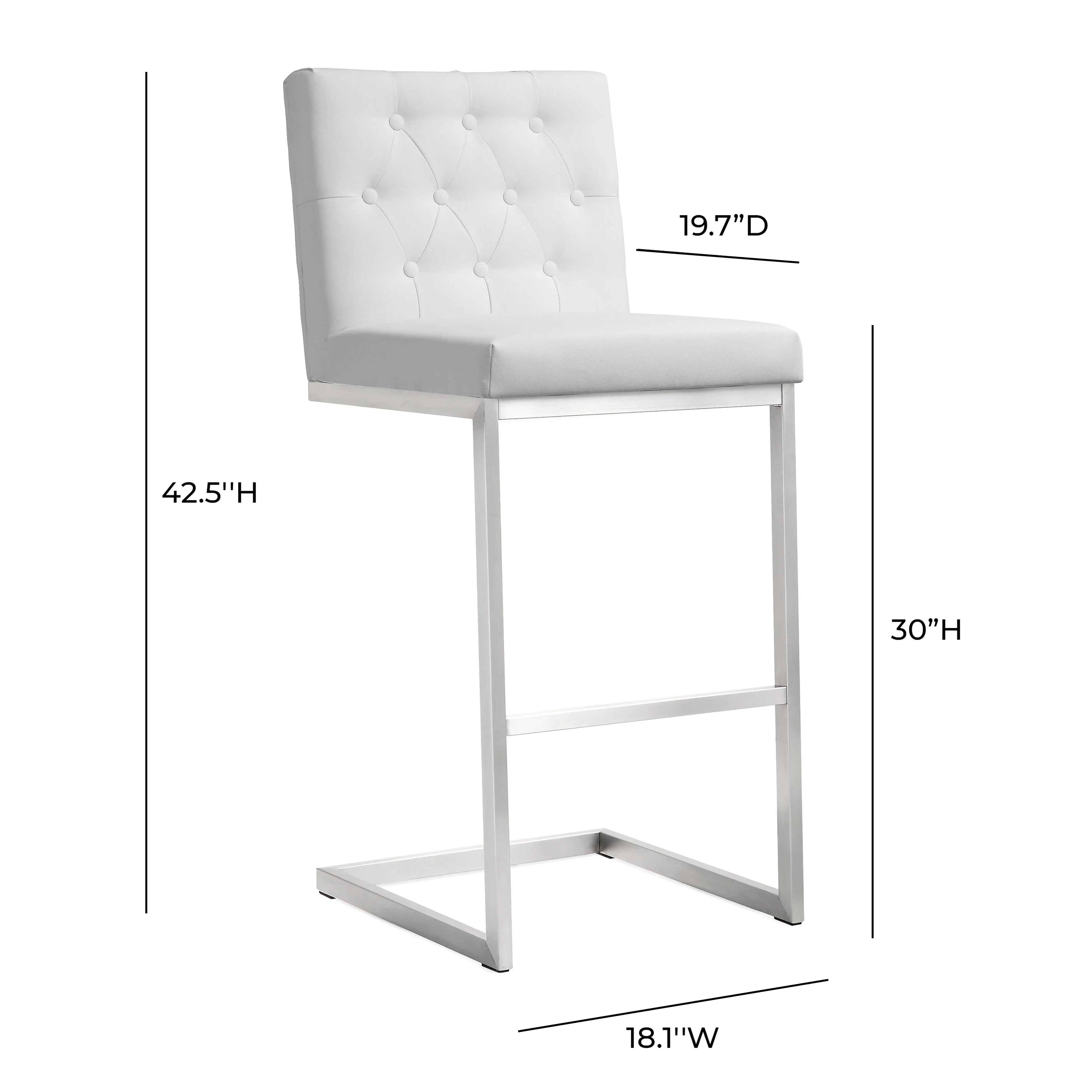 Helsinki White Performance Vegan Leather Stool - Set of 2 - Image 9