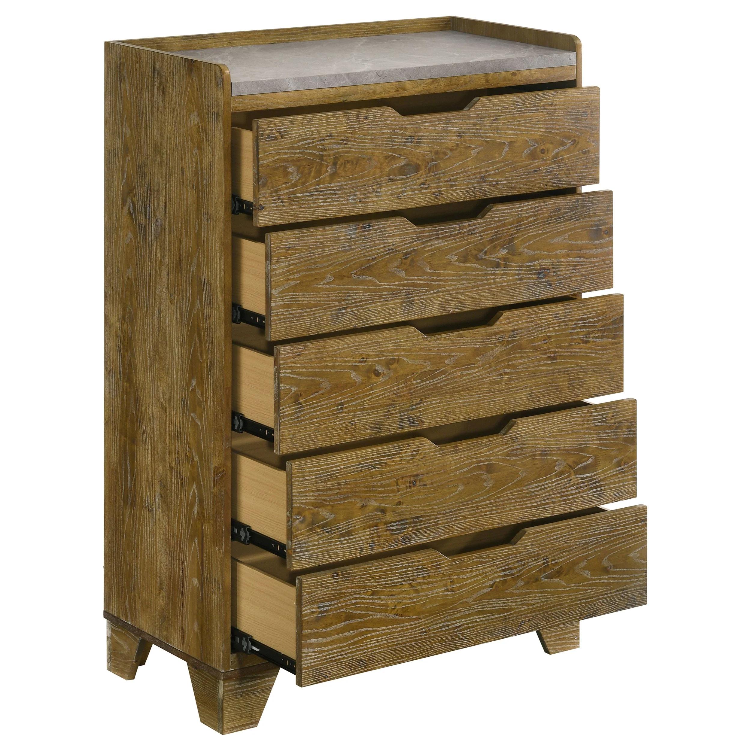 Henderson Medium Oak 5-drawer Bedroom Chest of Drawers - Image 7