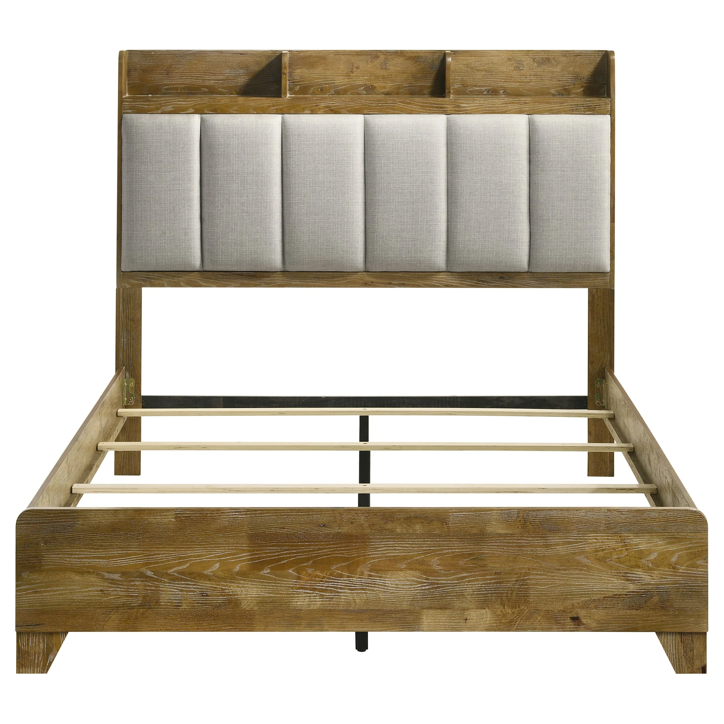 Henderson Medium Oak 57-inch Queen Bookcase Panel Bed - Image 4