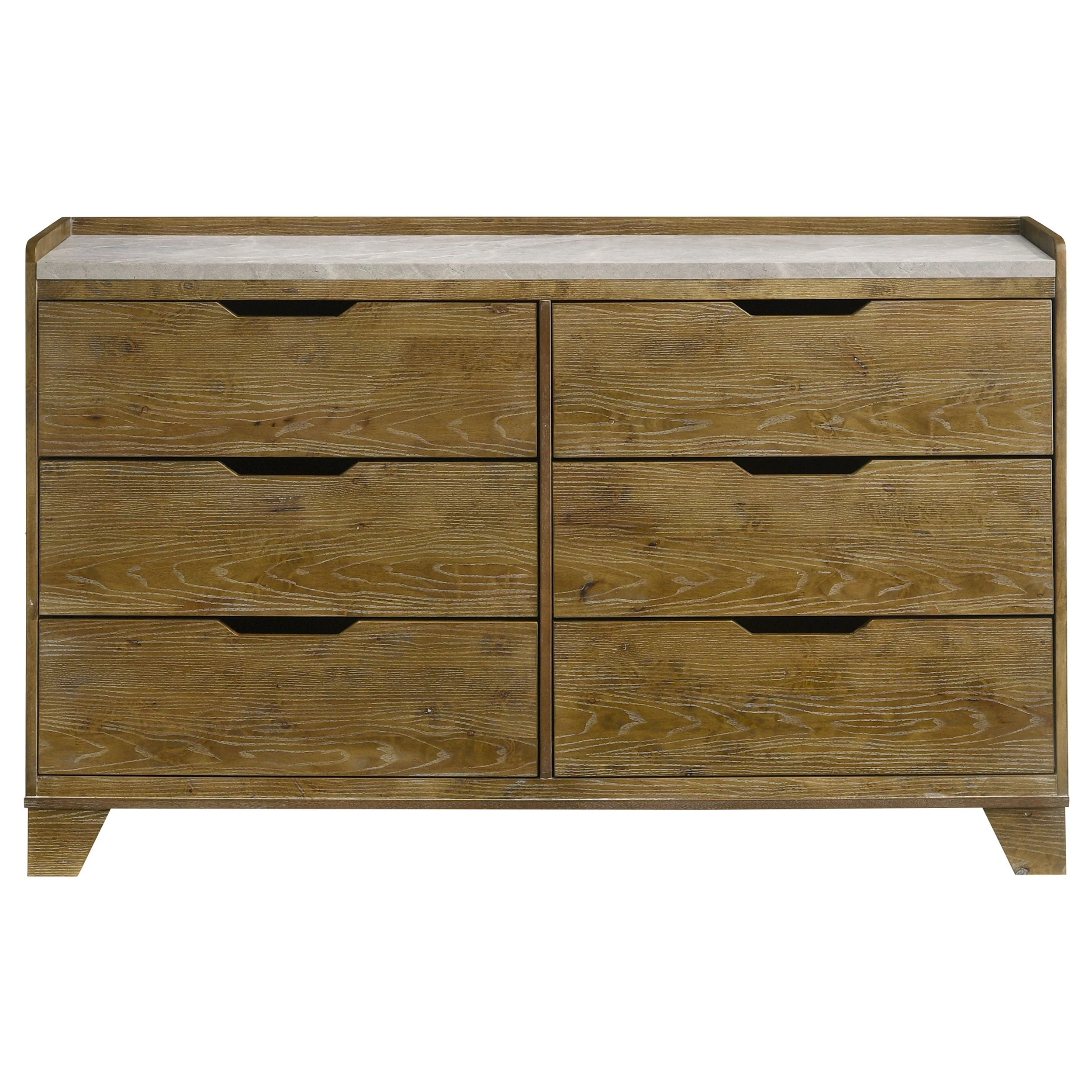 Henderson Medium Oak 6-drawer Bedroom Dresser Cabinet - Image 3