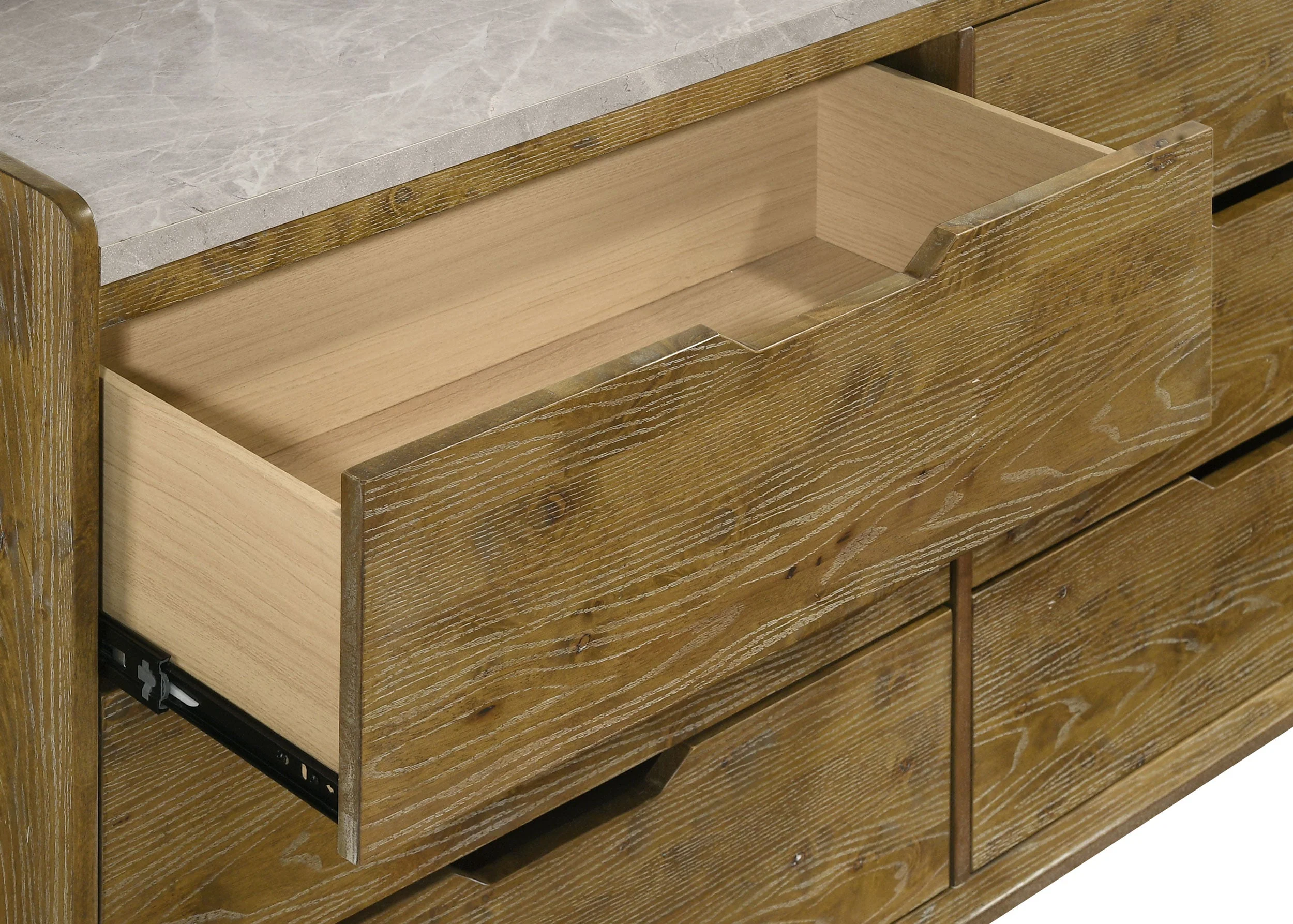 Henderson Medium Oak 6-drawer Bedroom Dresser Cabinet - Image 7