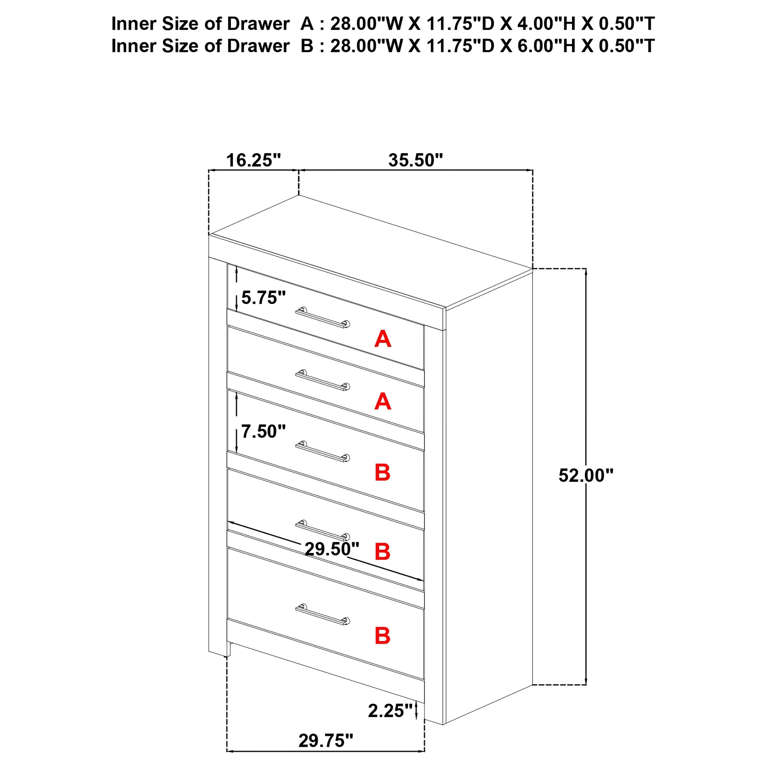 Hendricks Light Oak 5-drawer Bedroom Chest of Drawers - Image 12
