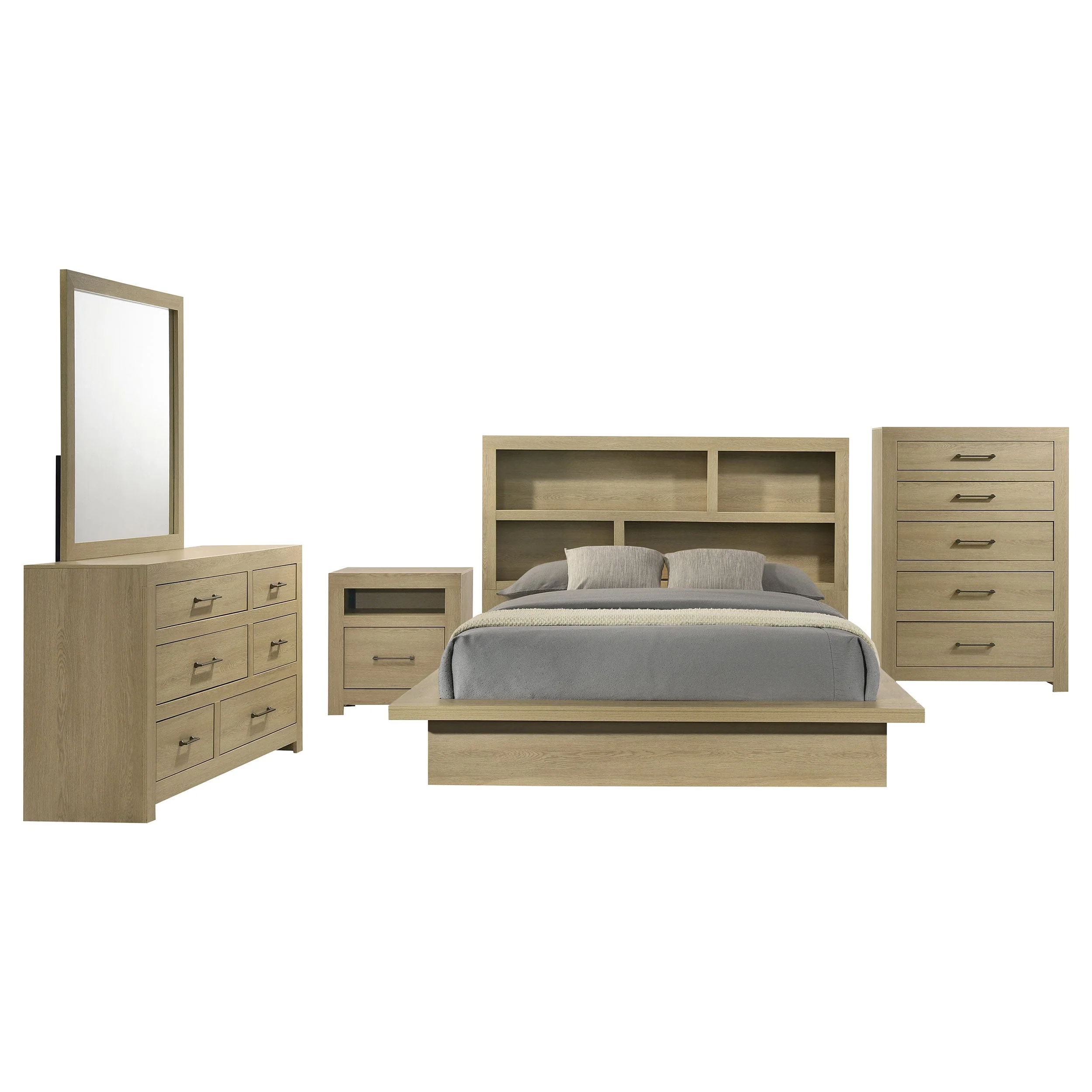 Hendricks Light Oak 5-piece Queen Bedroom Set