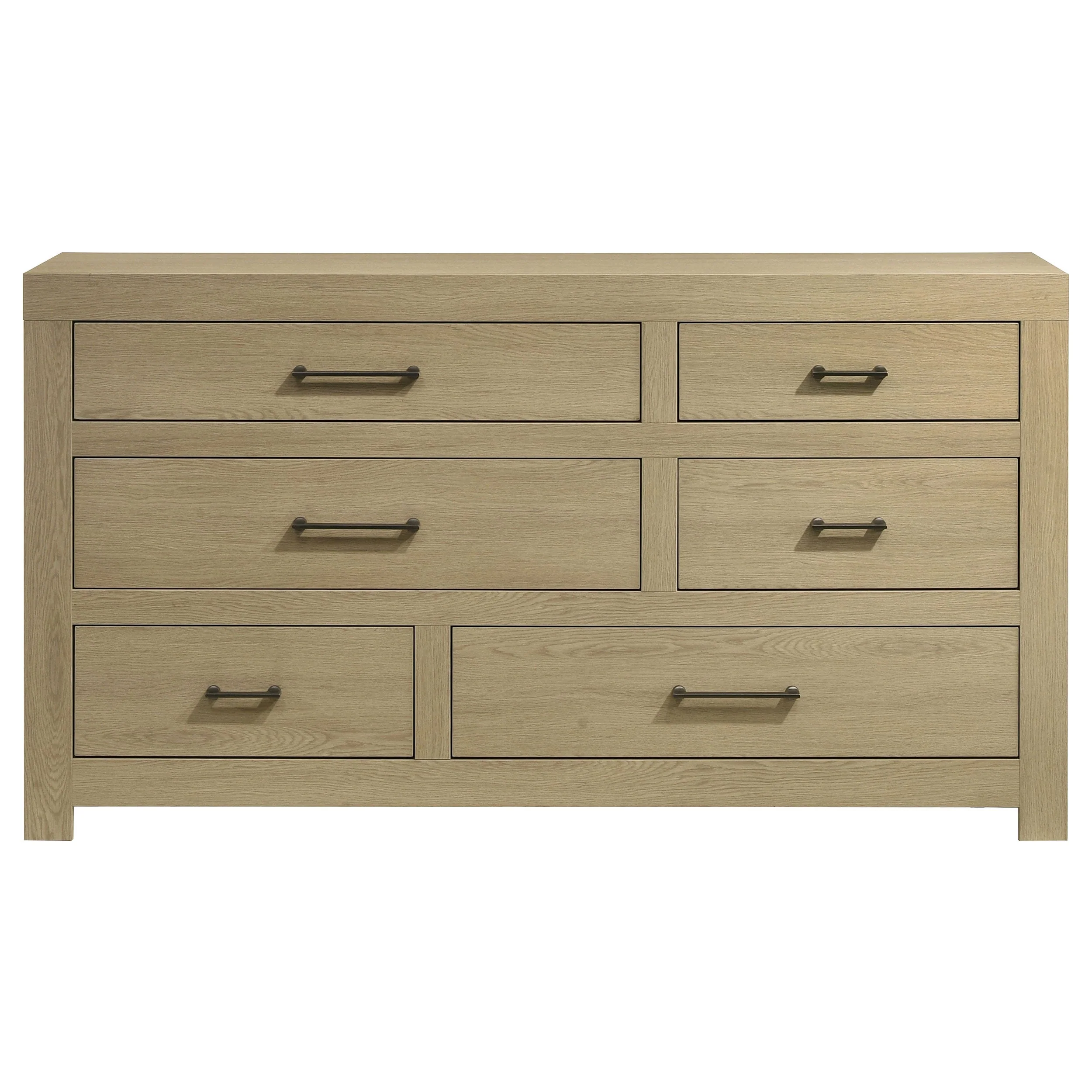 Hendricks Light Oak 6-drawer Bedroom Dresser Storage Cabinet - Image 2
