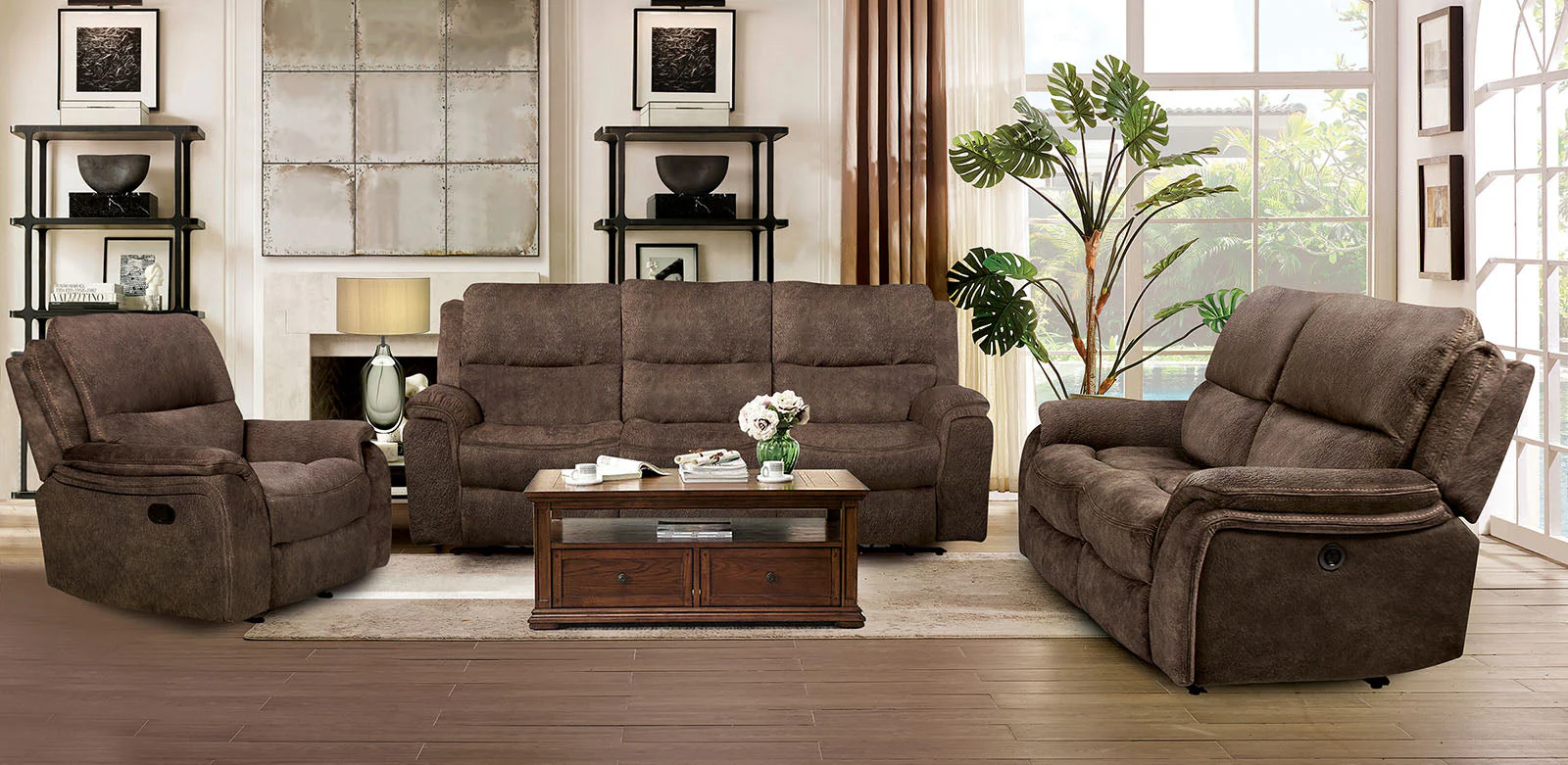 Henricus Dark Brown Loveseat - Image 2