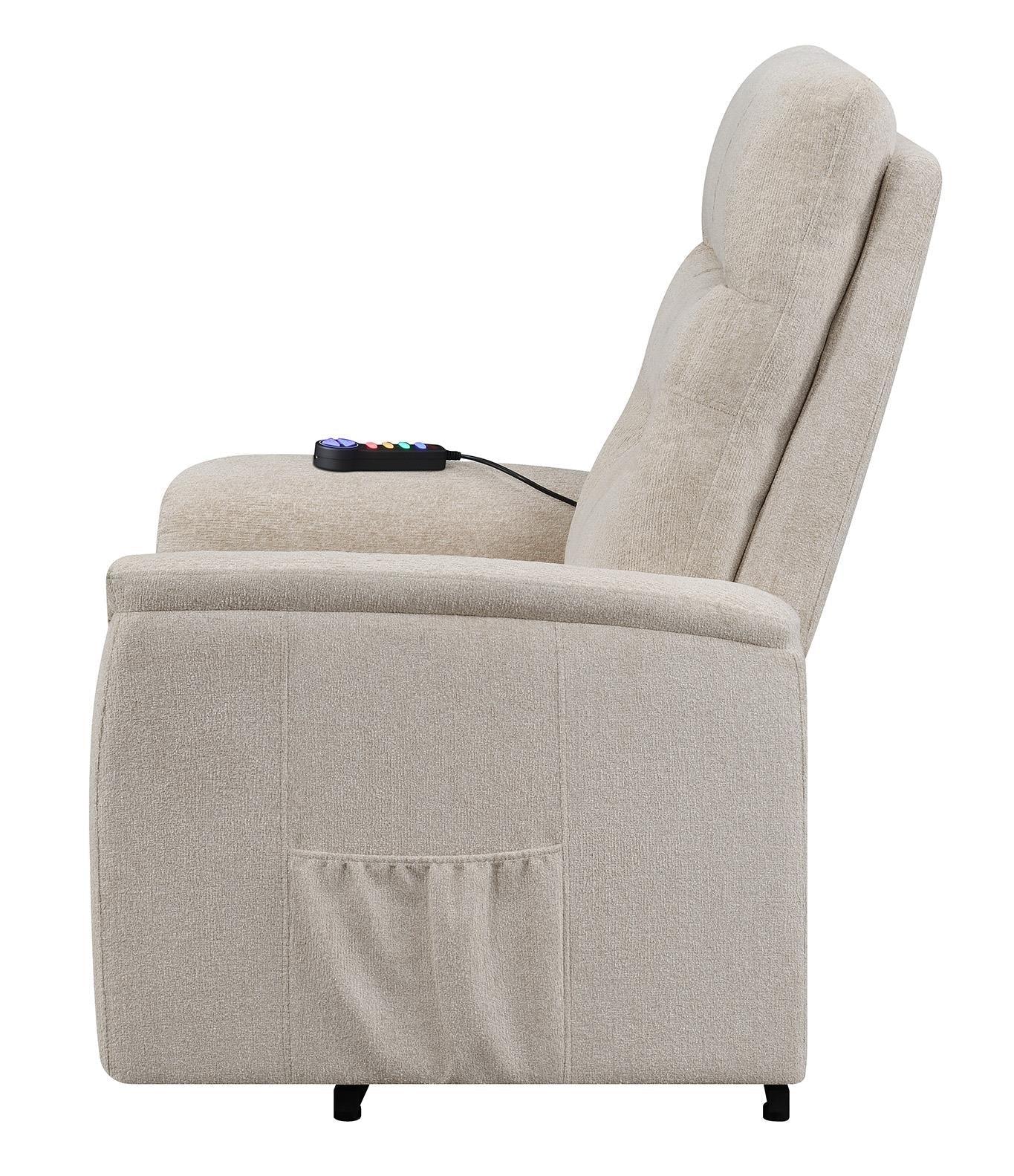 Henrietta Beige Power Lift Recliner with Storage Pocket - Image 8