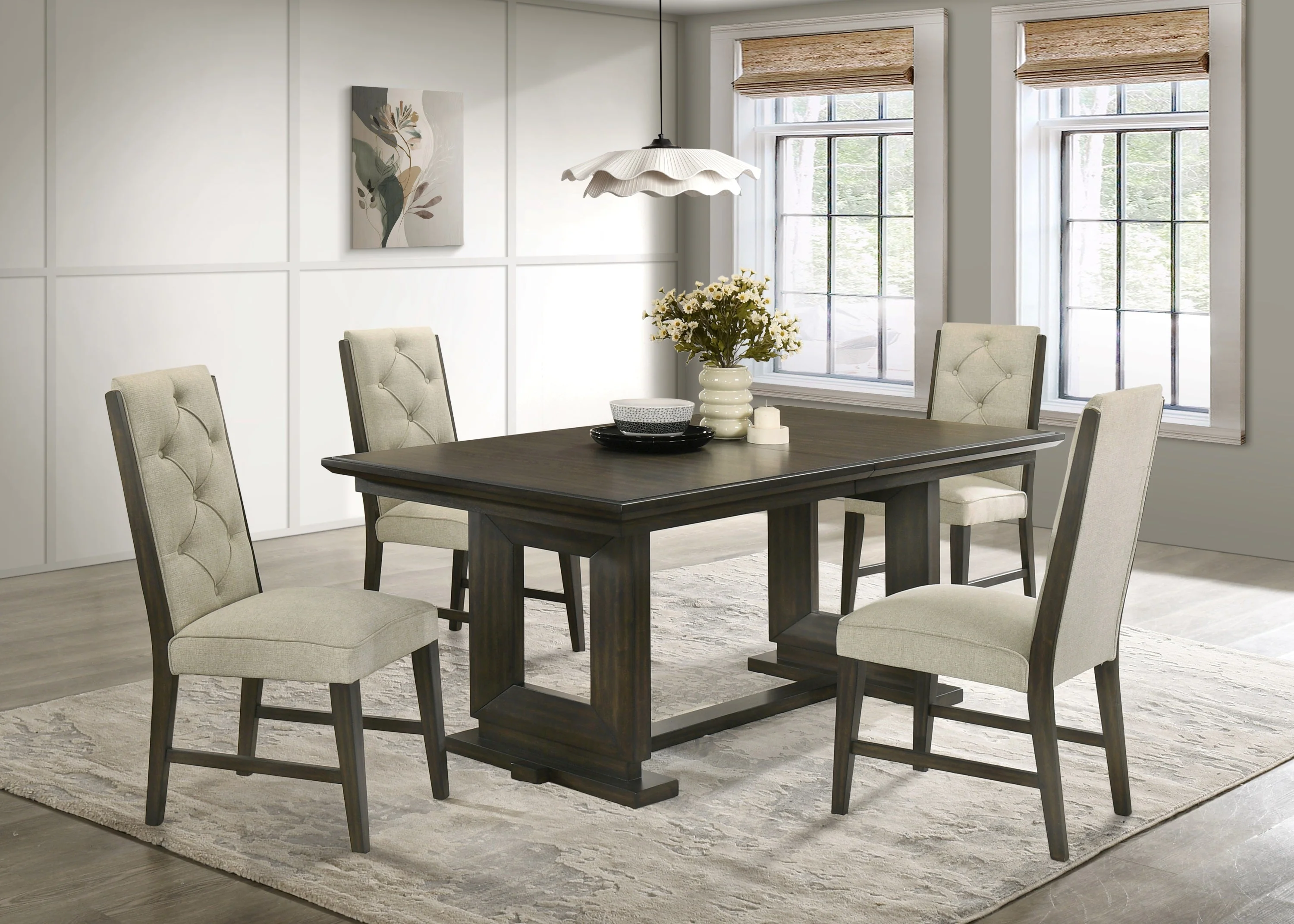 Herbert Espresso and Beige Dining Side Chair, Set of 2 - Image 4