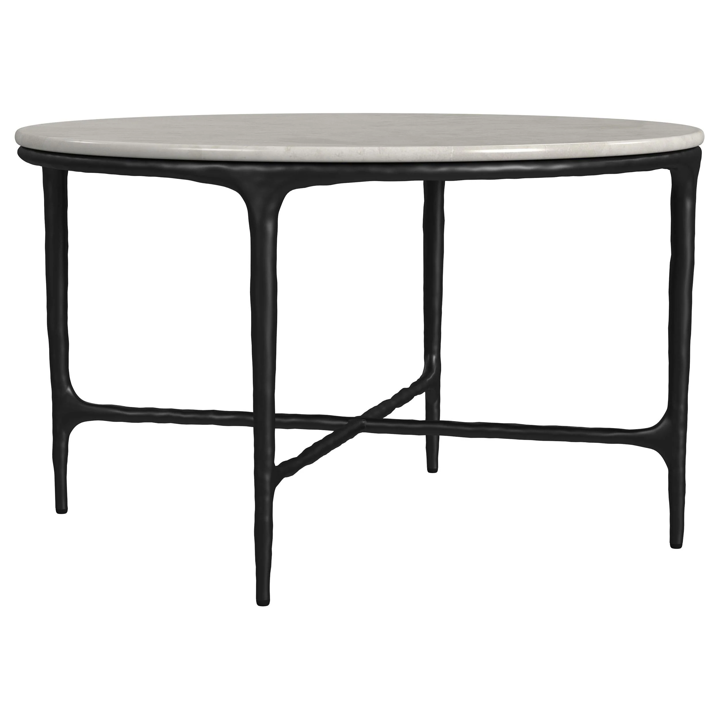 Hermas White and Black 3-Piece Round Marble Coffee and End Table Set - Image 7