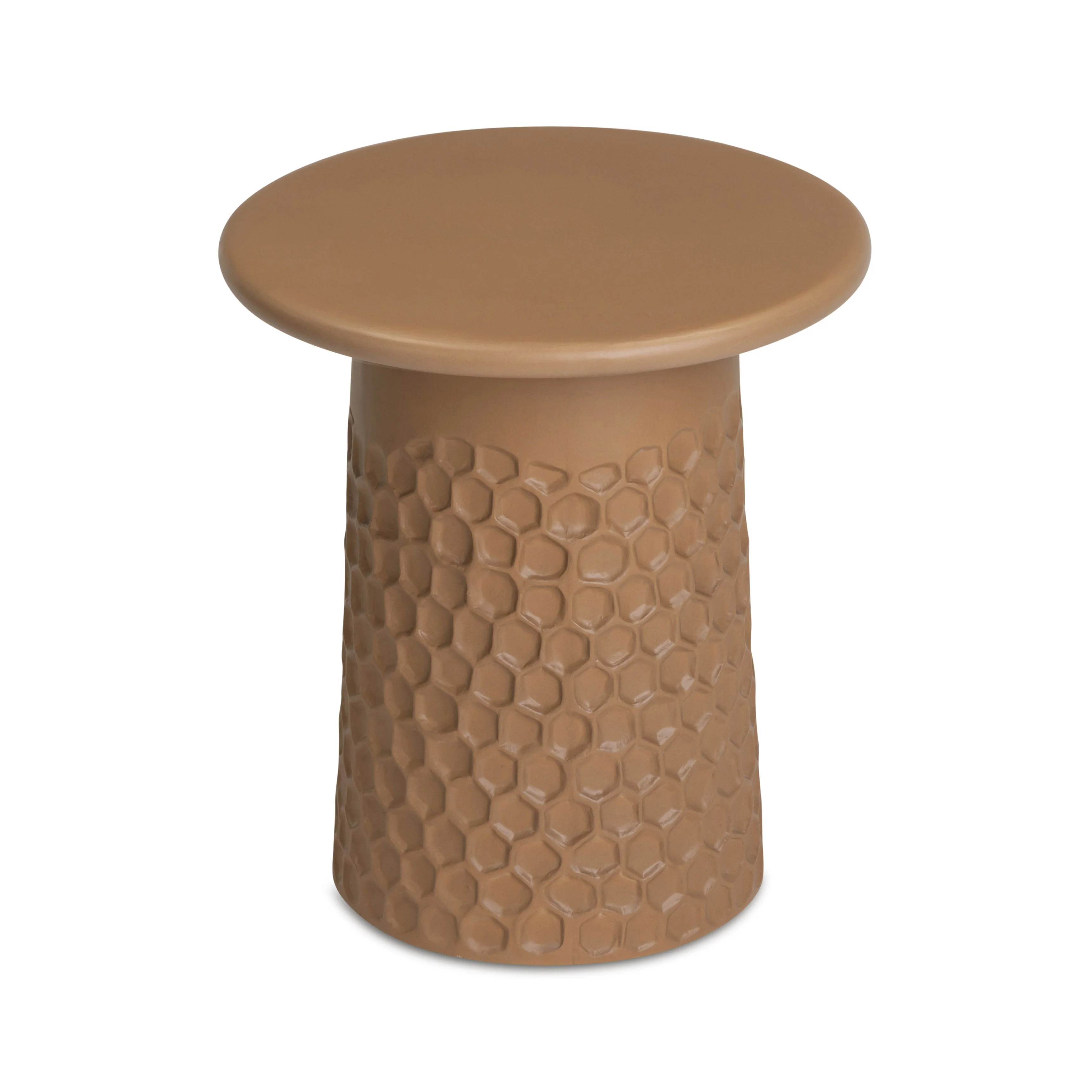 Hessa Indoor/Outdoor Concrete Chiseled Side Table - Image 10