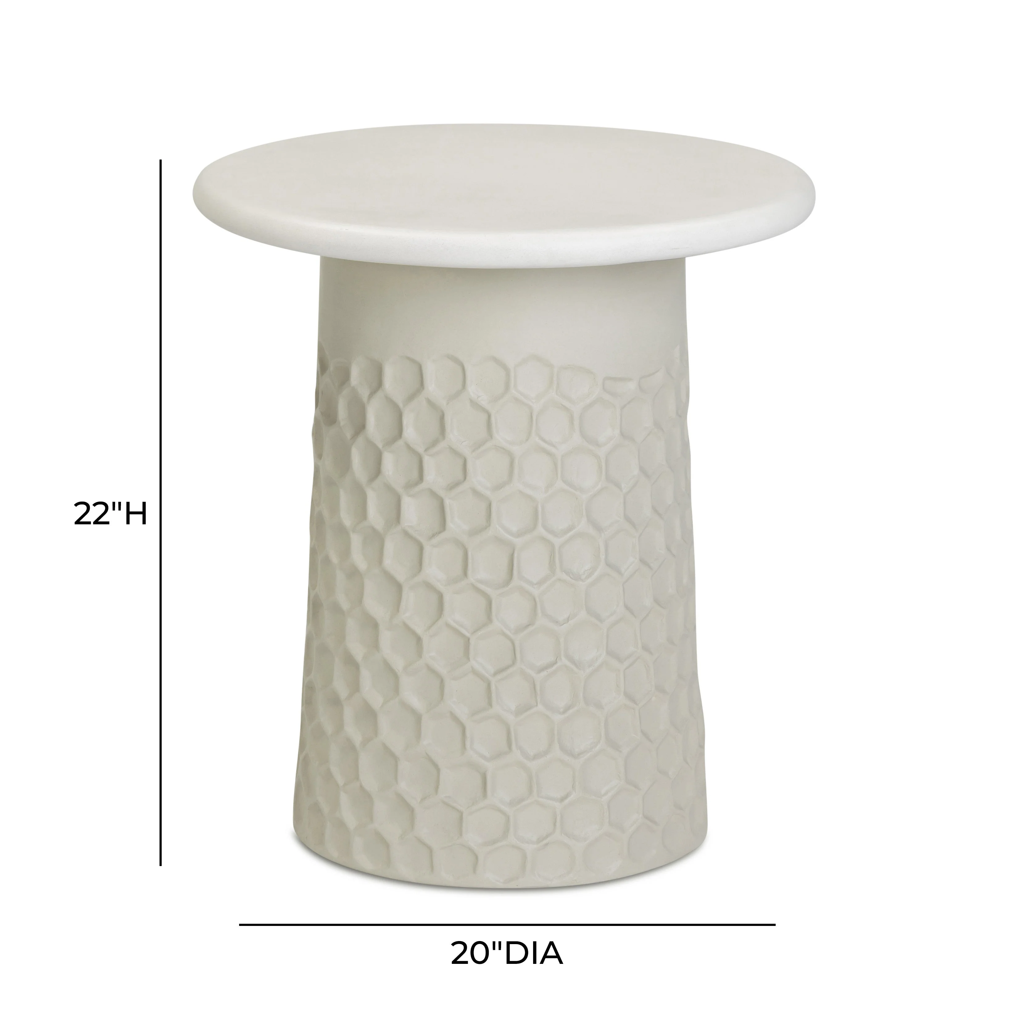 Hessa Indoor/Outdoor Concrete Chiseled Side Table - Image 7
