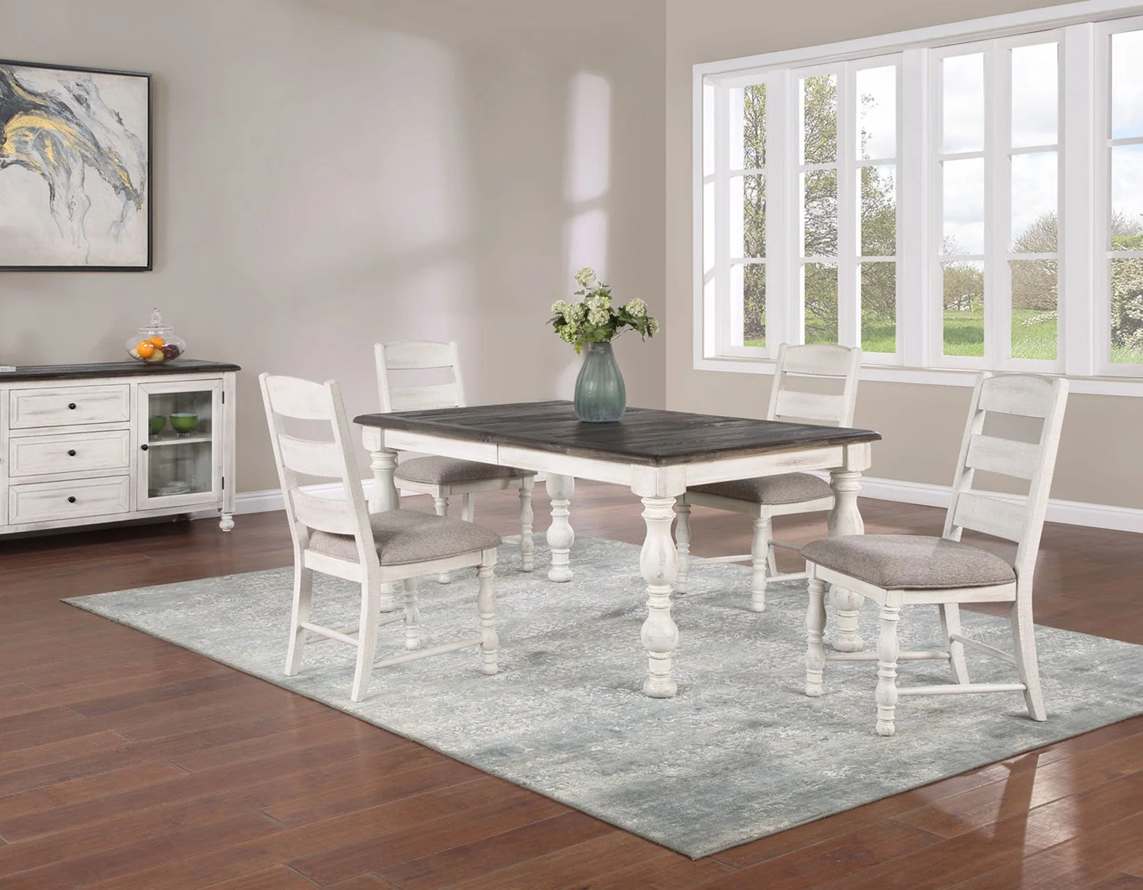 Heston Weathered White Dining Room Set - Image 4