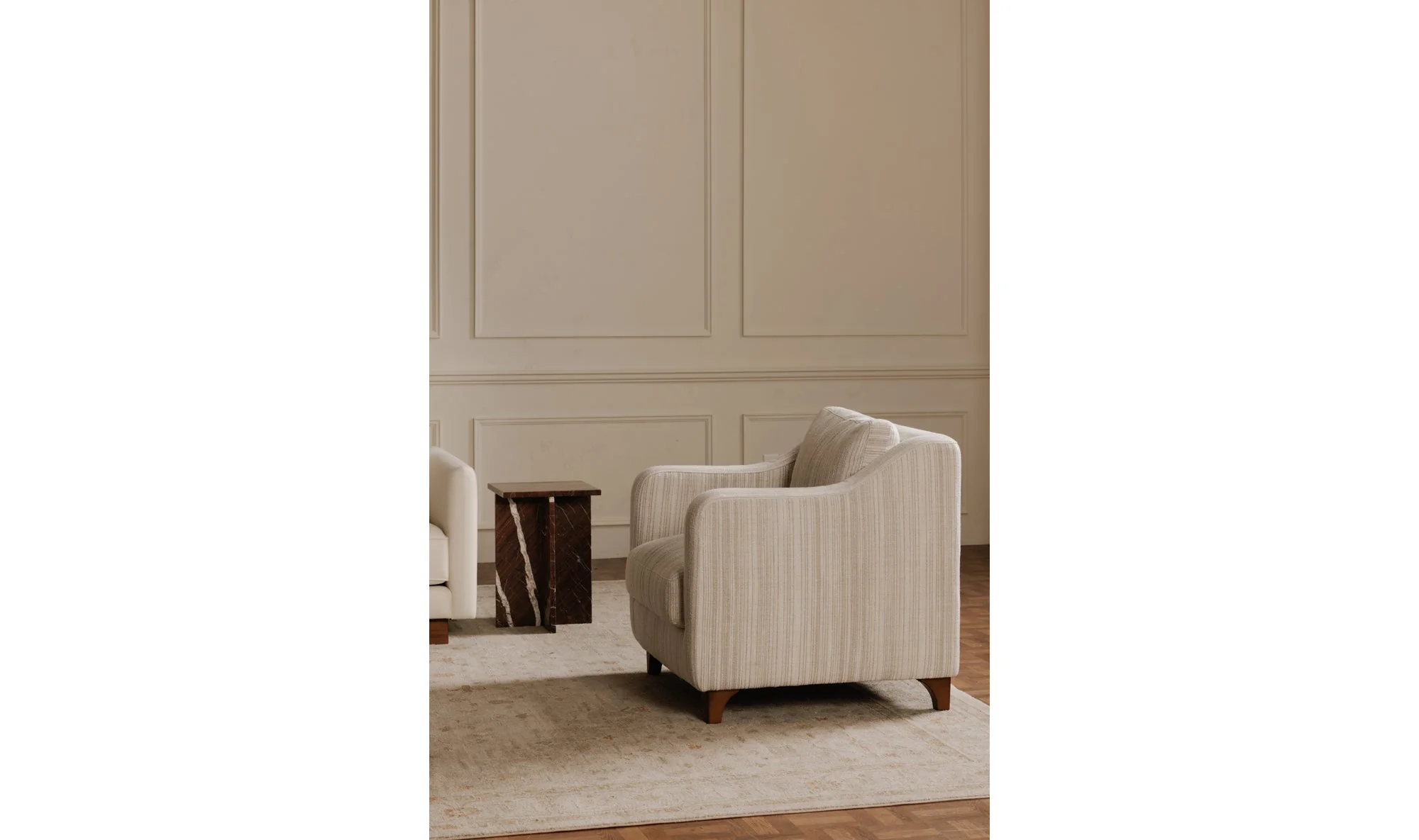 Hewitt Accent Chair Beige Stripe - Image 4