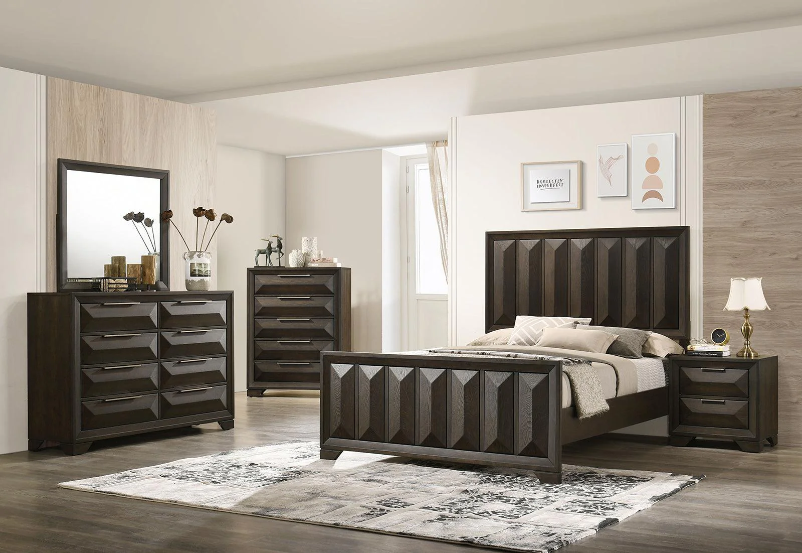 Hexham Espresso Queen Panel Bed