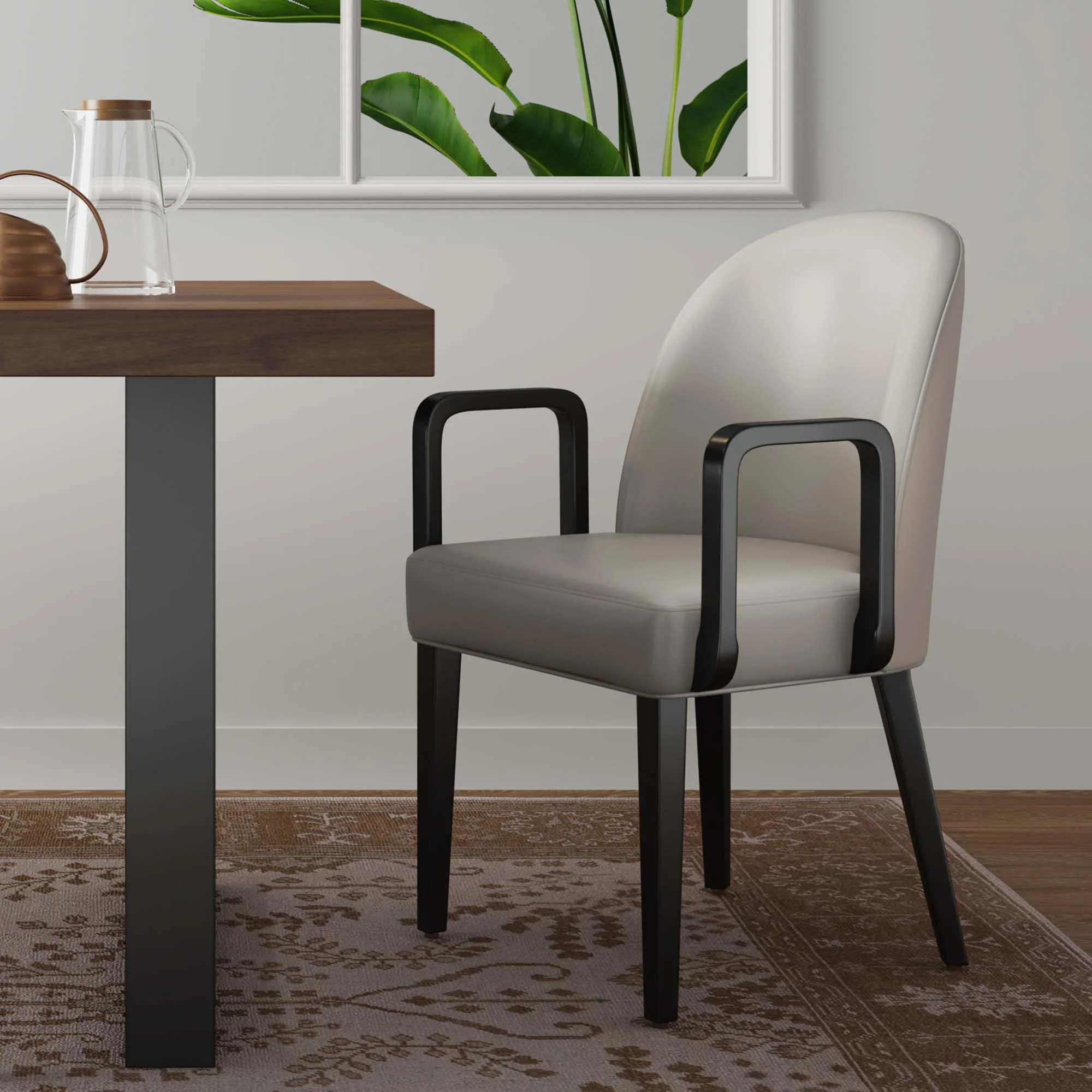 Hillman Dining Arm Chair in Light Grey - Image 2