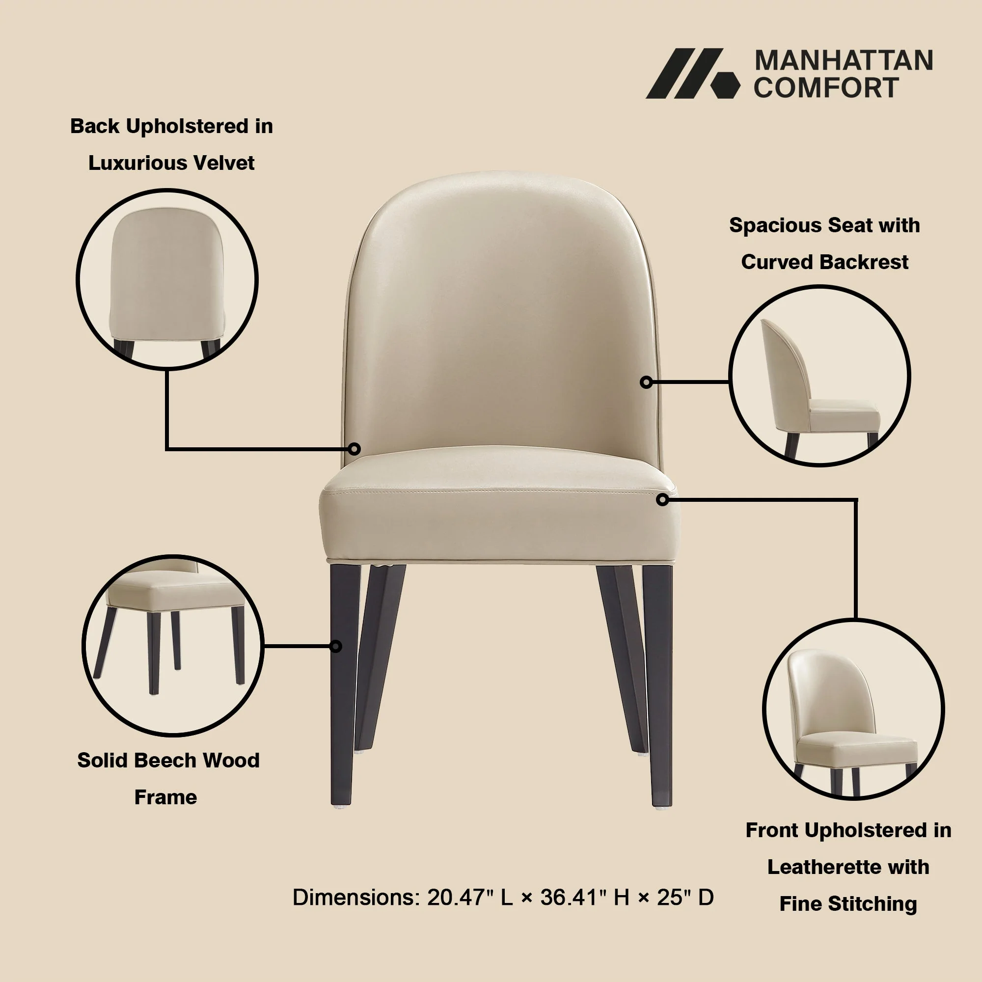 Hillman Dining Chair in Sand (set of 2) - Image 4