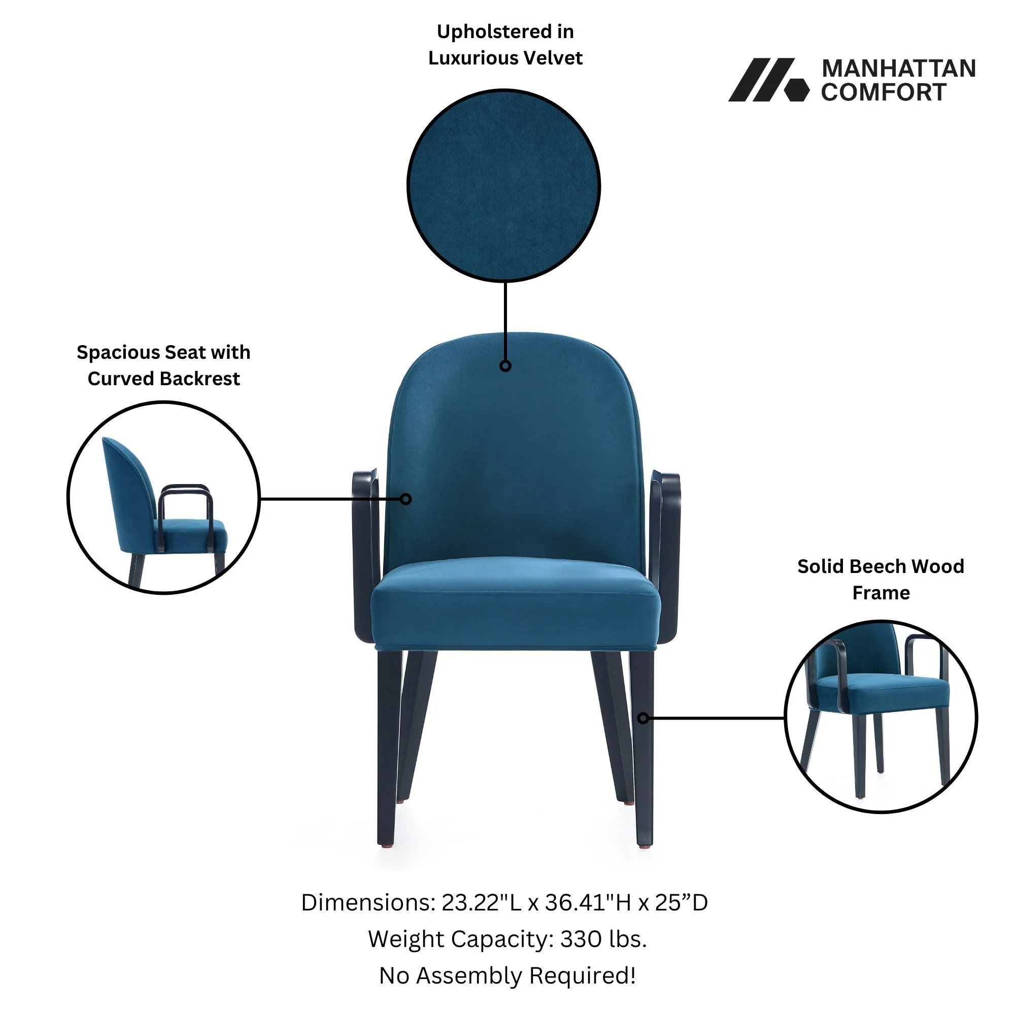 Hillman Dining Side and Arm Chairs in Light Blue - Set of 8 - Image 4